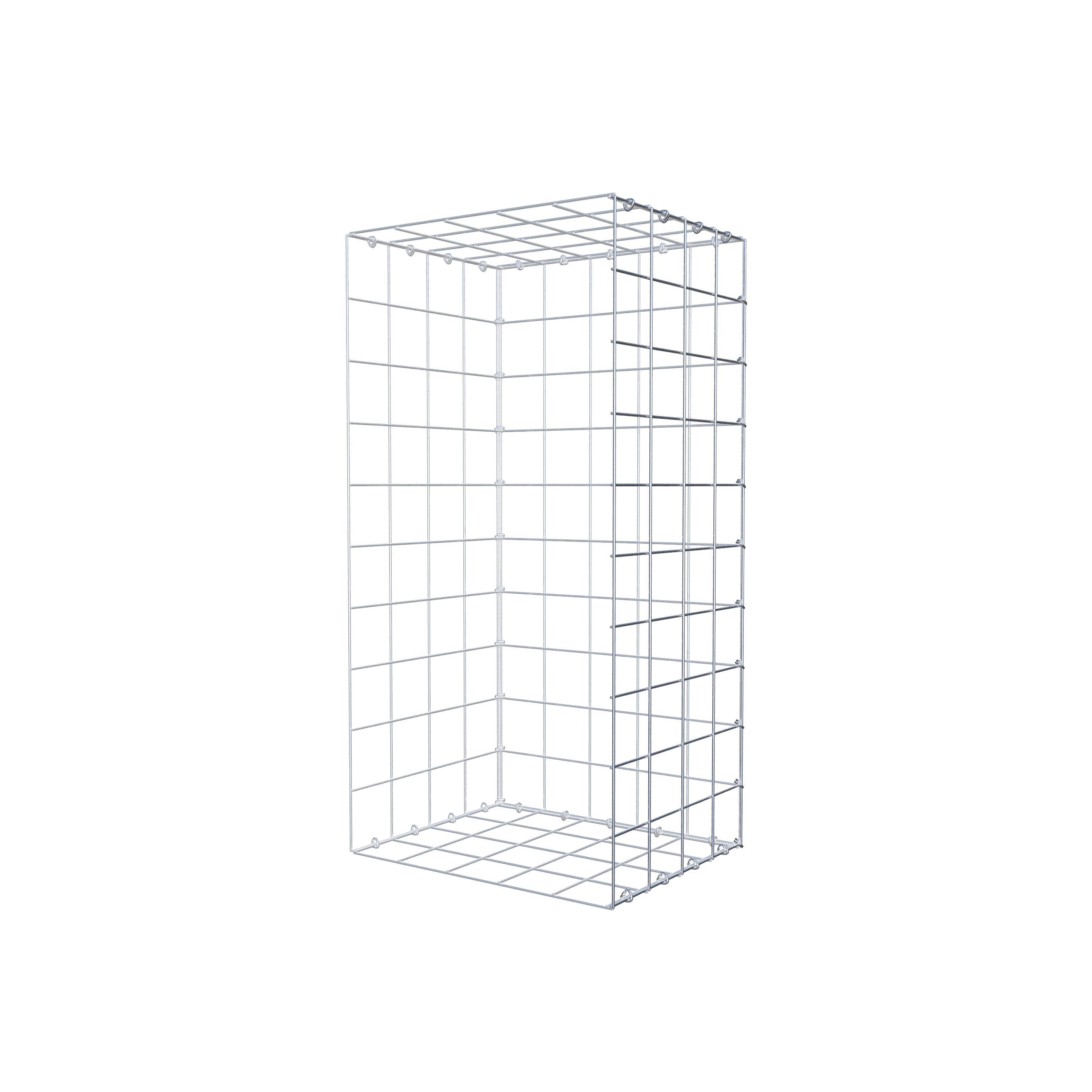 Gabion monté type 2 100 cm x 40 cm x 50 cm (L x H x P), maillage 10 cm x 10 cm, anneau en C