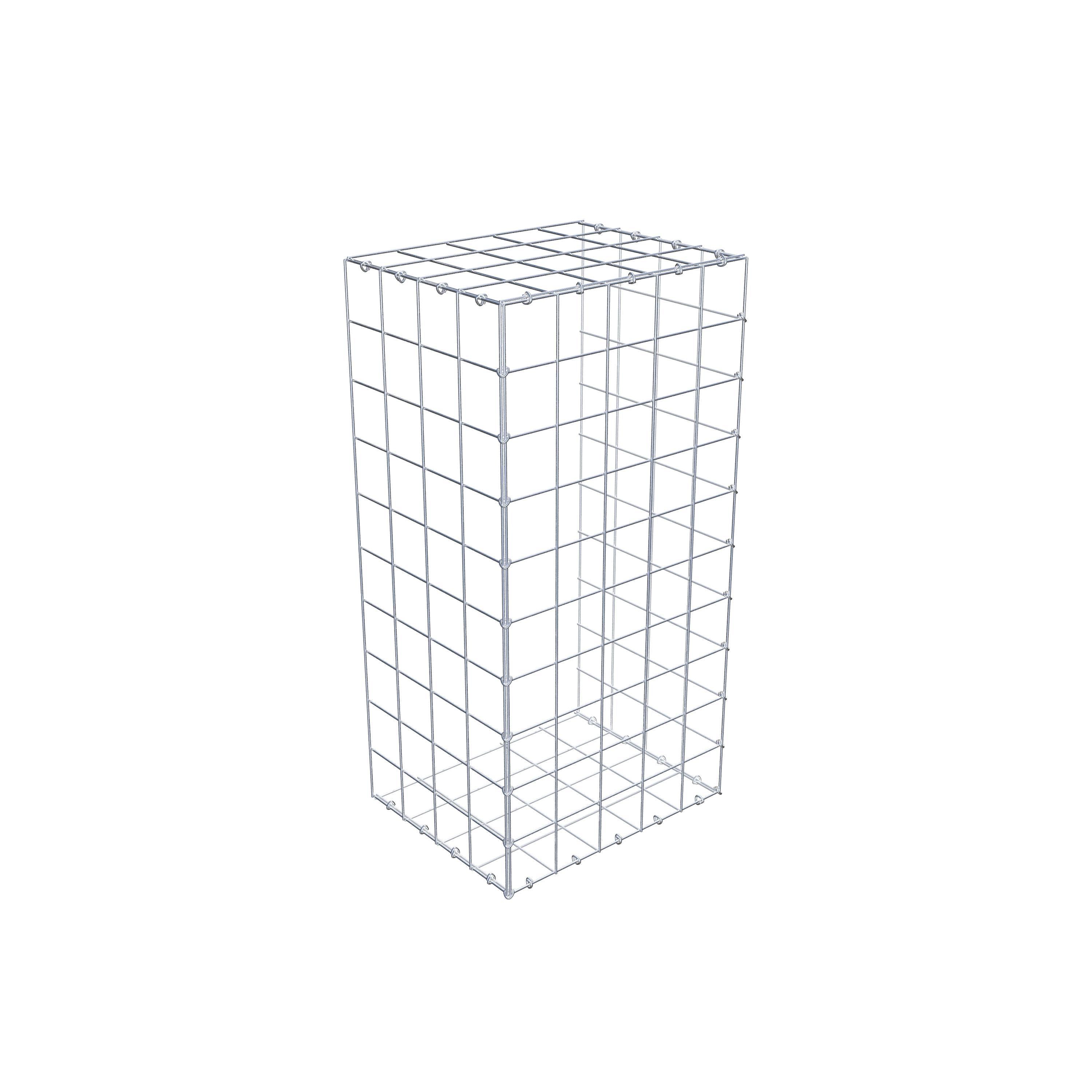 Gabion monté type 2 100 cm x 40 cm x 50 cm (L x H x P), maillage 10 cm x 10 cm, anneau en C