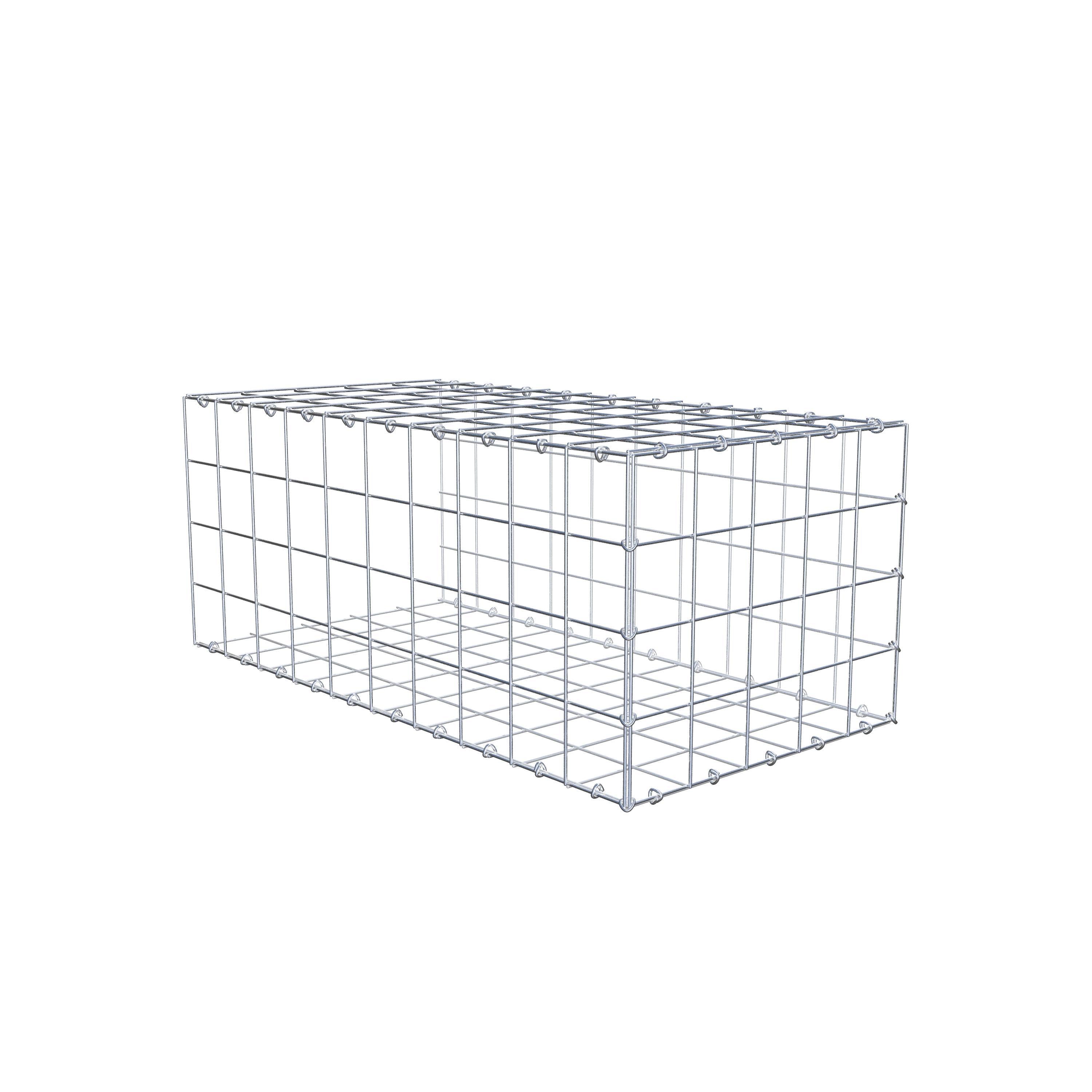 Gabion monté type 2 100 cm x 40 cm x 50 cm (L x H x P), maillage 10 cm x 10 cm, anneau en C