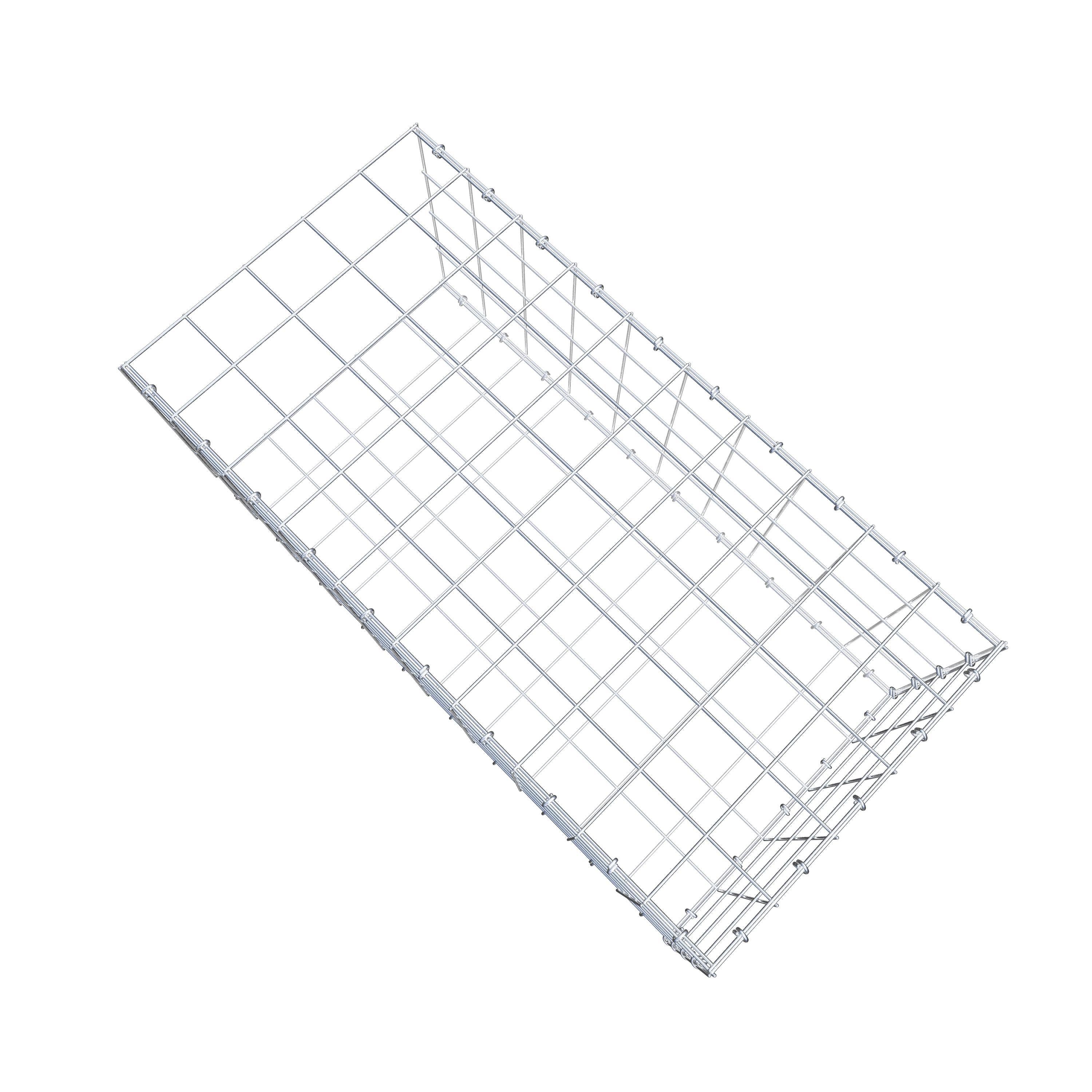 Gabion monté type 2 100 cm x 40 cm x 50 cm (L x H x P), maillage 10 cm x 10 cm, anneau en C