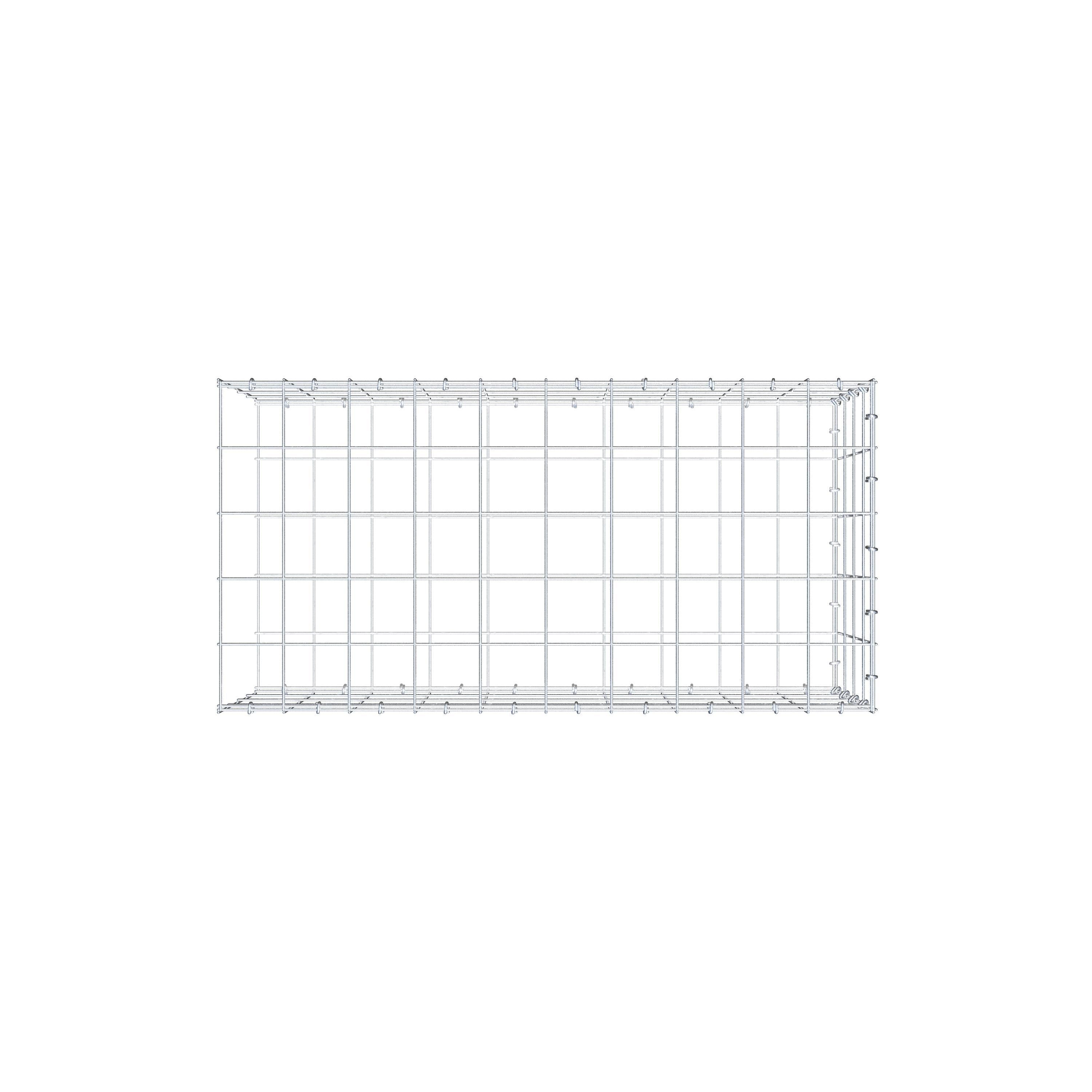 Gavión complementario de tipo 2 100 cm x 40 cm x 50 cm (L x A x P), malla 10 cm x 10 cm, anillo en C