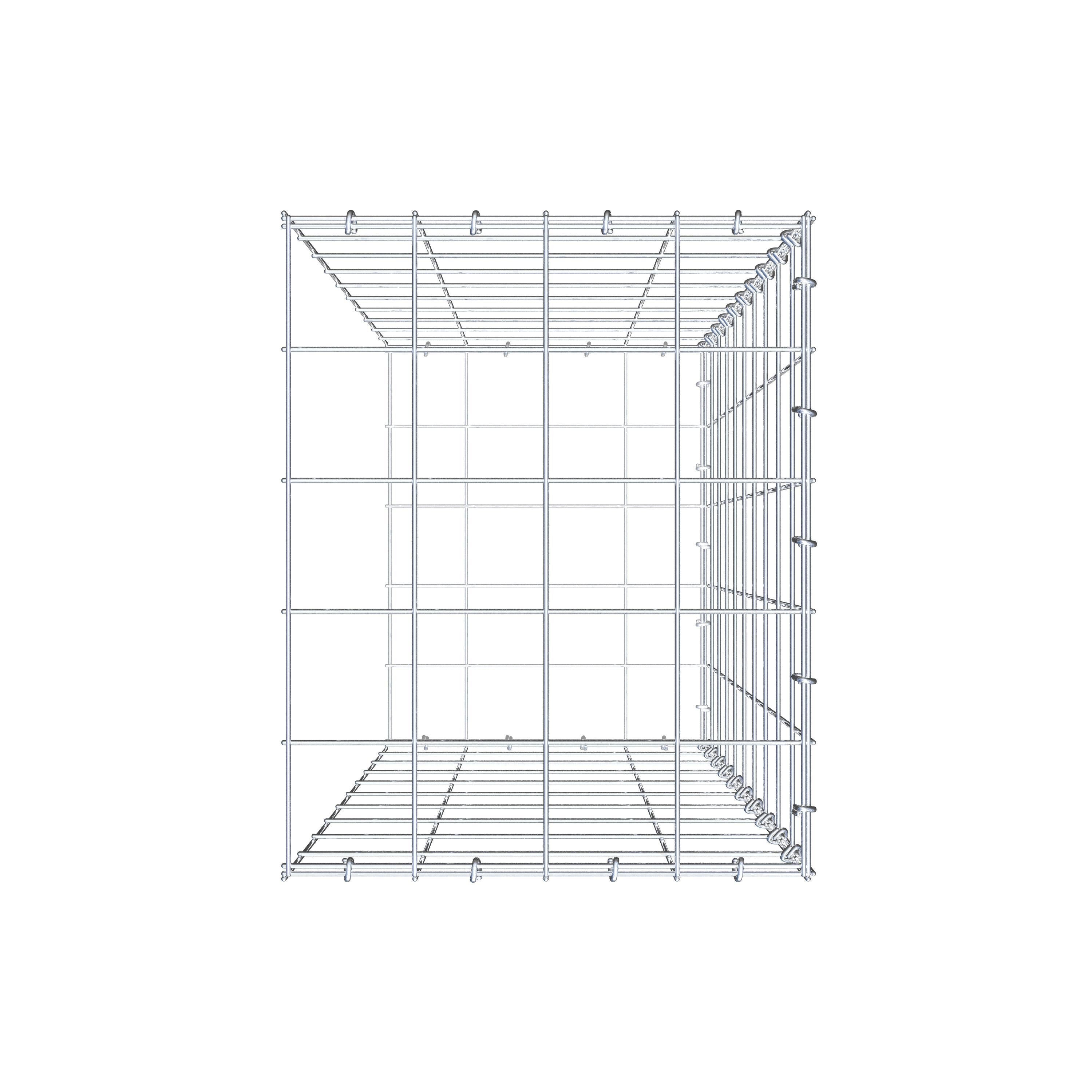 Gabion monté type 2 100 cm x 40 cm x 50 cm (L x H x P), maillage 10 cm x 10 cm, anneau en C