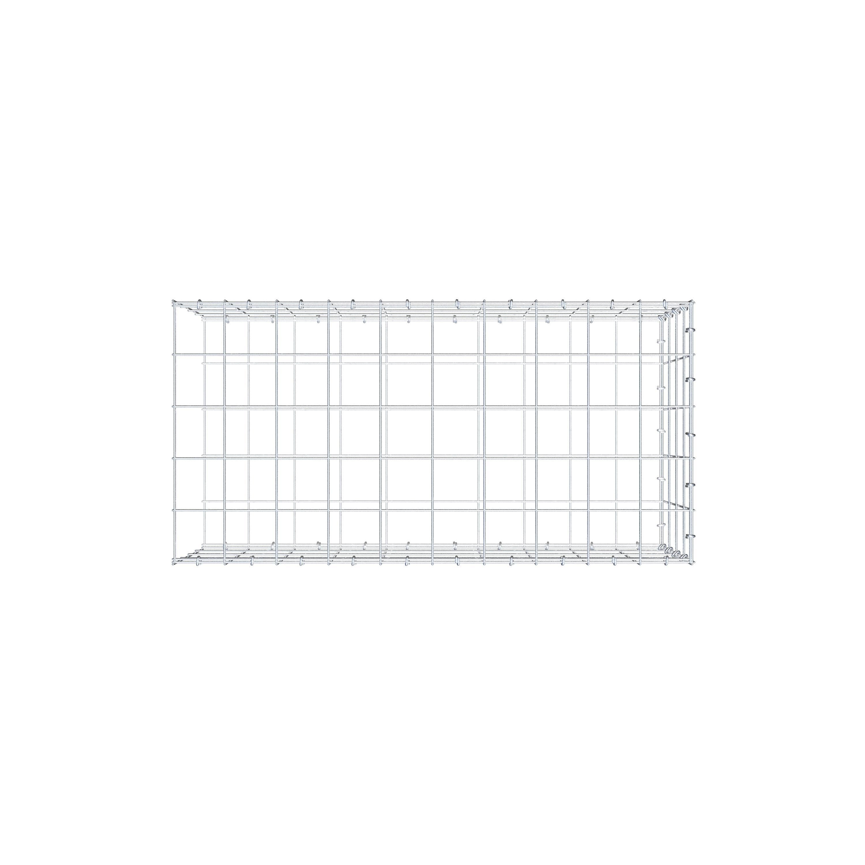 Gabion monté type 2 100 cm x 40 cm x 50 cm (L x H x P), maillage 10 cm x 10 cm, anneau en C