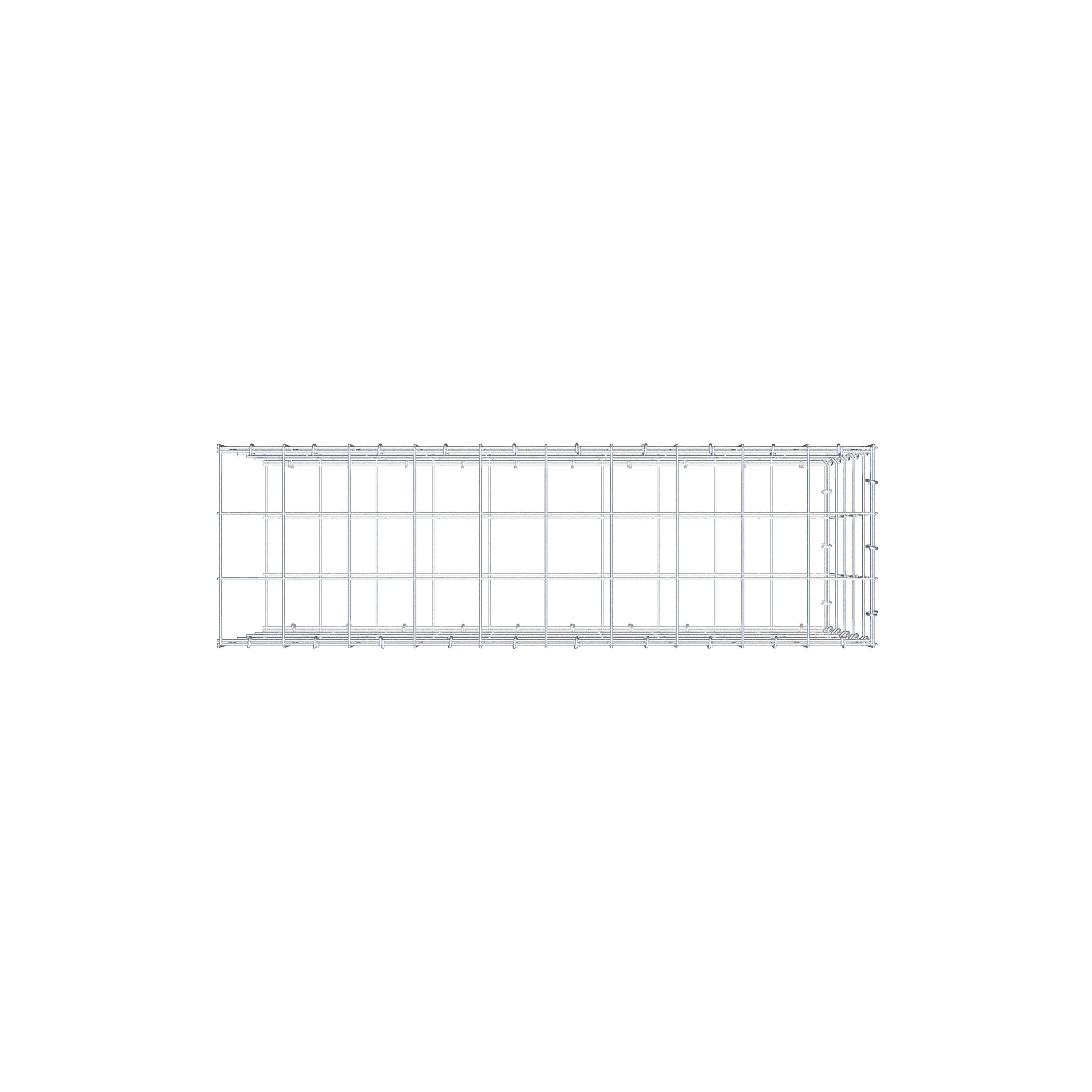 Gabion monté type 2 100 cm x 50 cm x 30 cm (L x H x P), maillage 10 cm x 10 cm, anneau en C