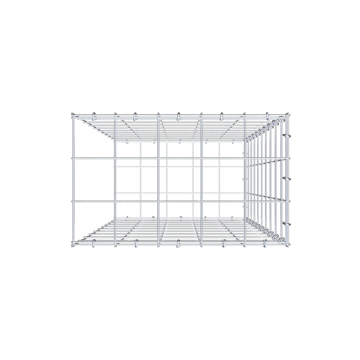 Gavión complementario de tipo 2 100 cm x 50 cm x 30 cm (L x A x P), malla 10 cm x 10 cm, anillo en C