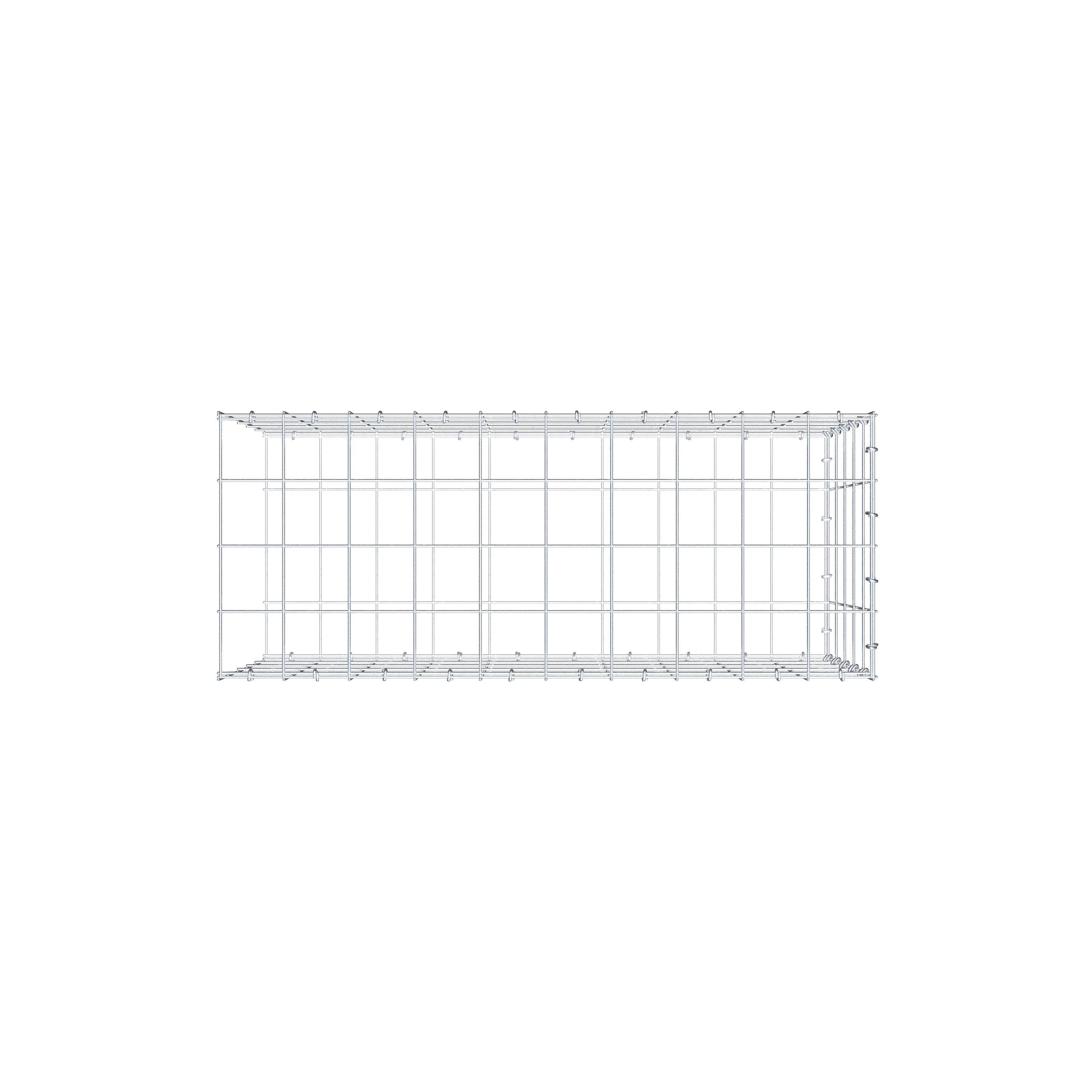 Gabion monté type 2 100 cm x 50 cm x 40 cm (L x H x P), maillage 10 cm x 10 cm, anneau en C