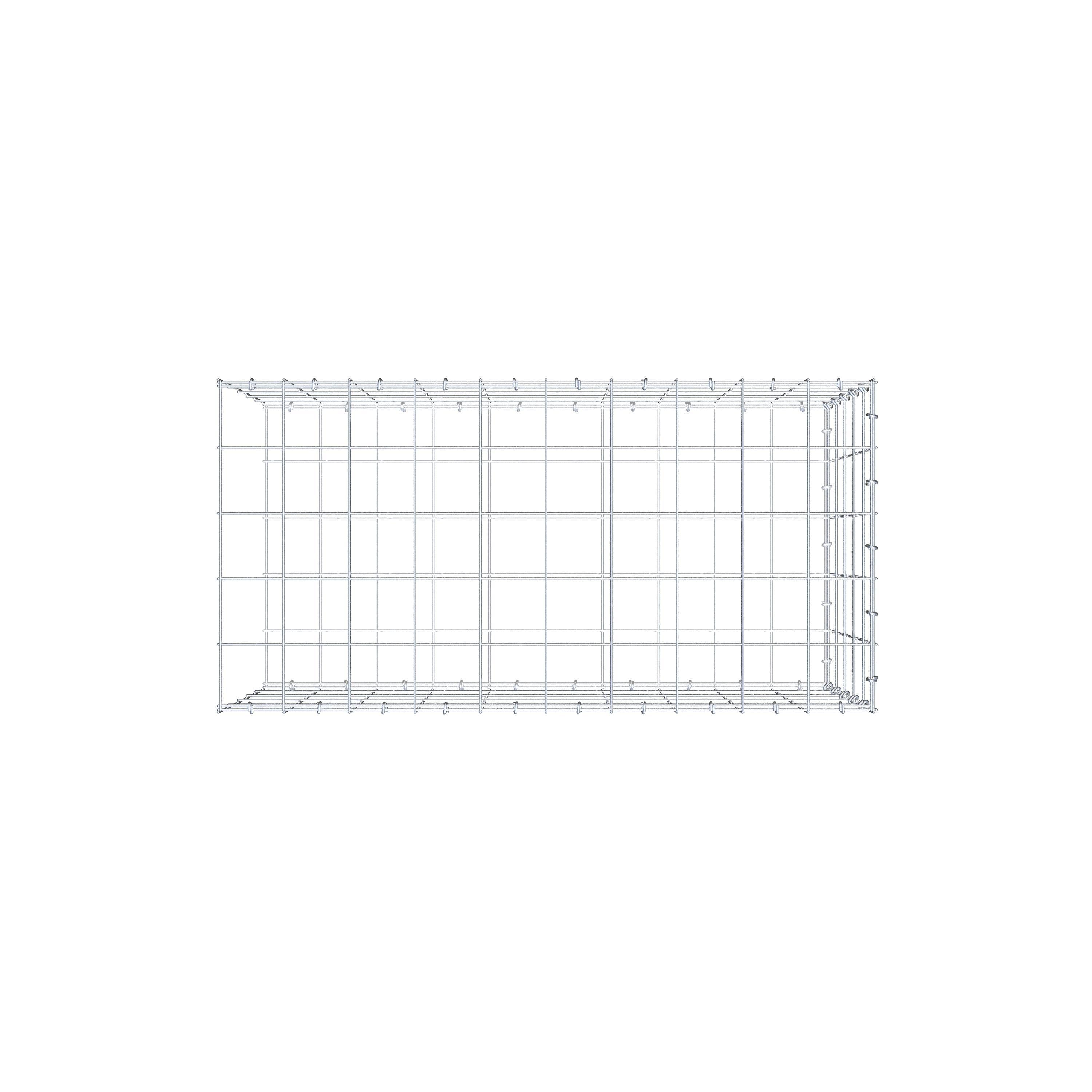 Gabion monté type 2 100 cm x 50 cm x 50 cm (L x H x P), maillage 10 cm x 10 cm, anneau en C