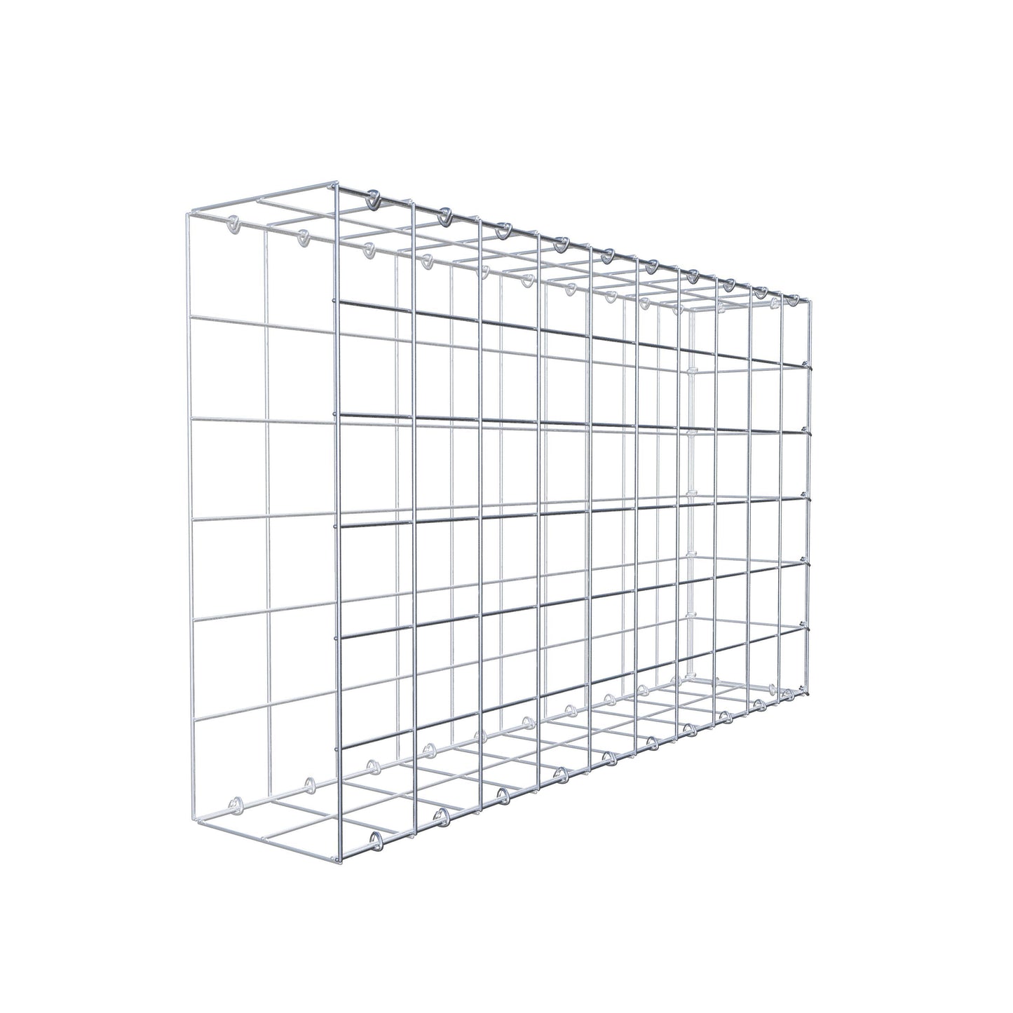 Typ 2 påbyggnadsgabion 100 cm x 60 cm x 20 cm (L x H x D), maskstorlek 10 cm x 10 cm, C-ring