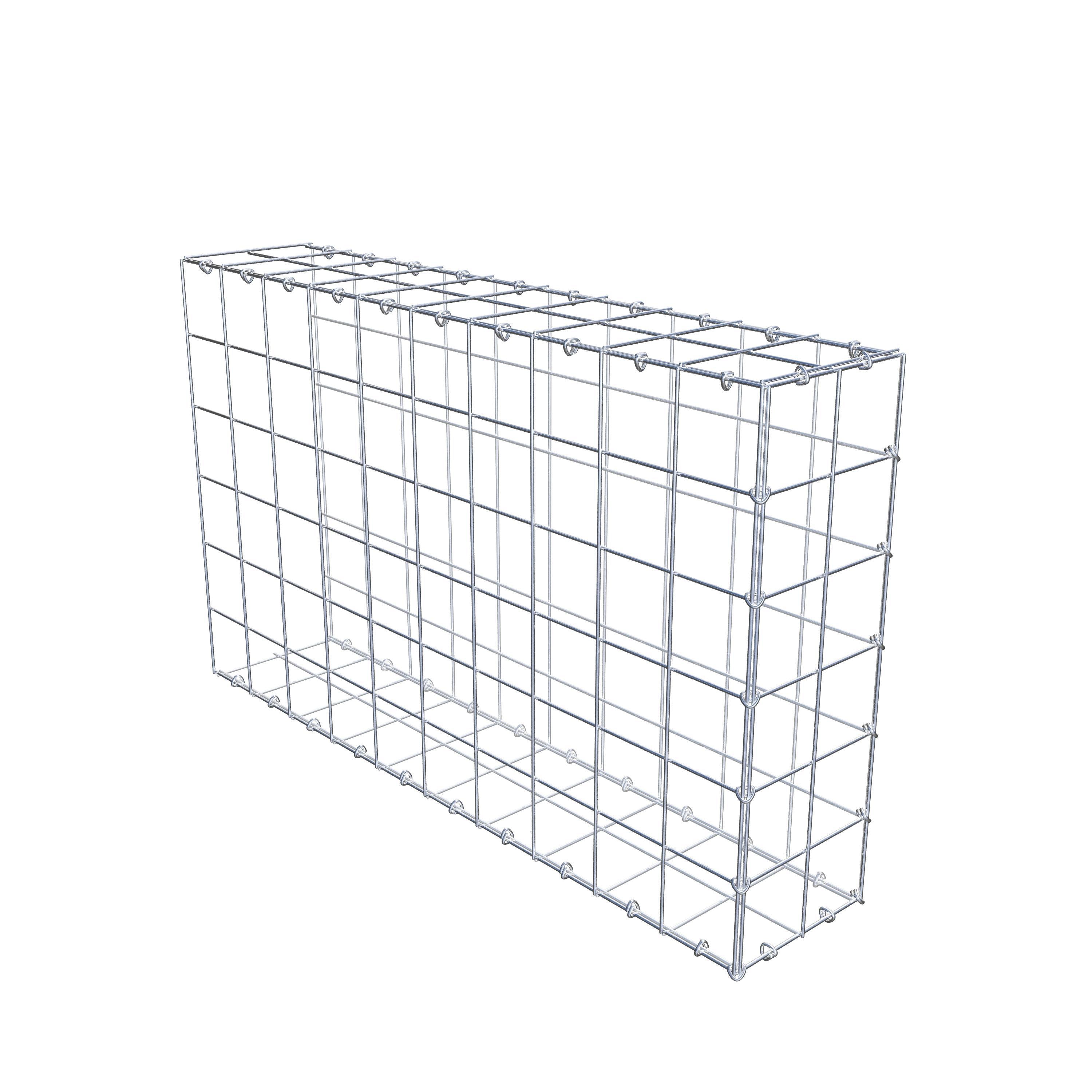 Gabion monté type 2 100 cm x 60 cm x 20 cm (L x H x P), maillage 10 cm x 10 cm, anneau en C