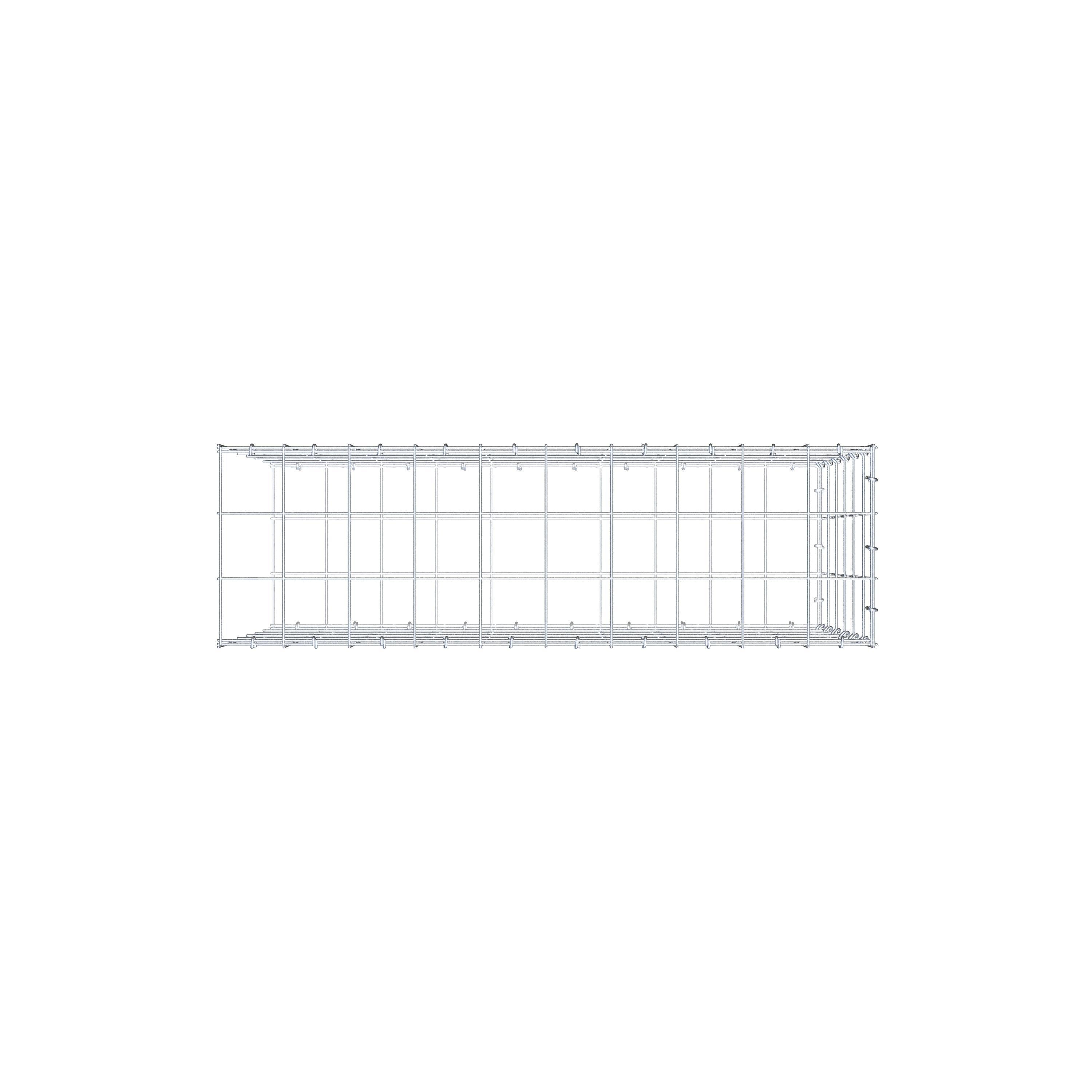 Gabion monté type 2 100 cm x 60 cm x 30 cm (L x H x P), maillage 10 cm x 10 cm, anneau en C