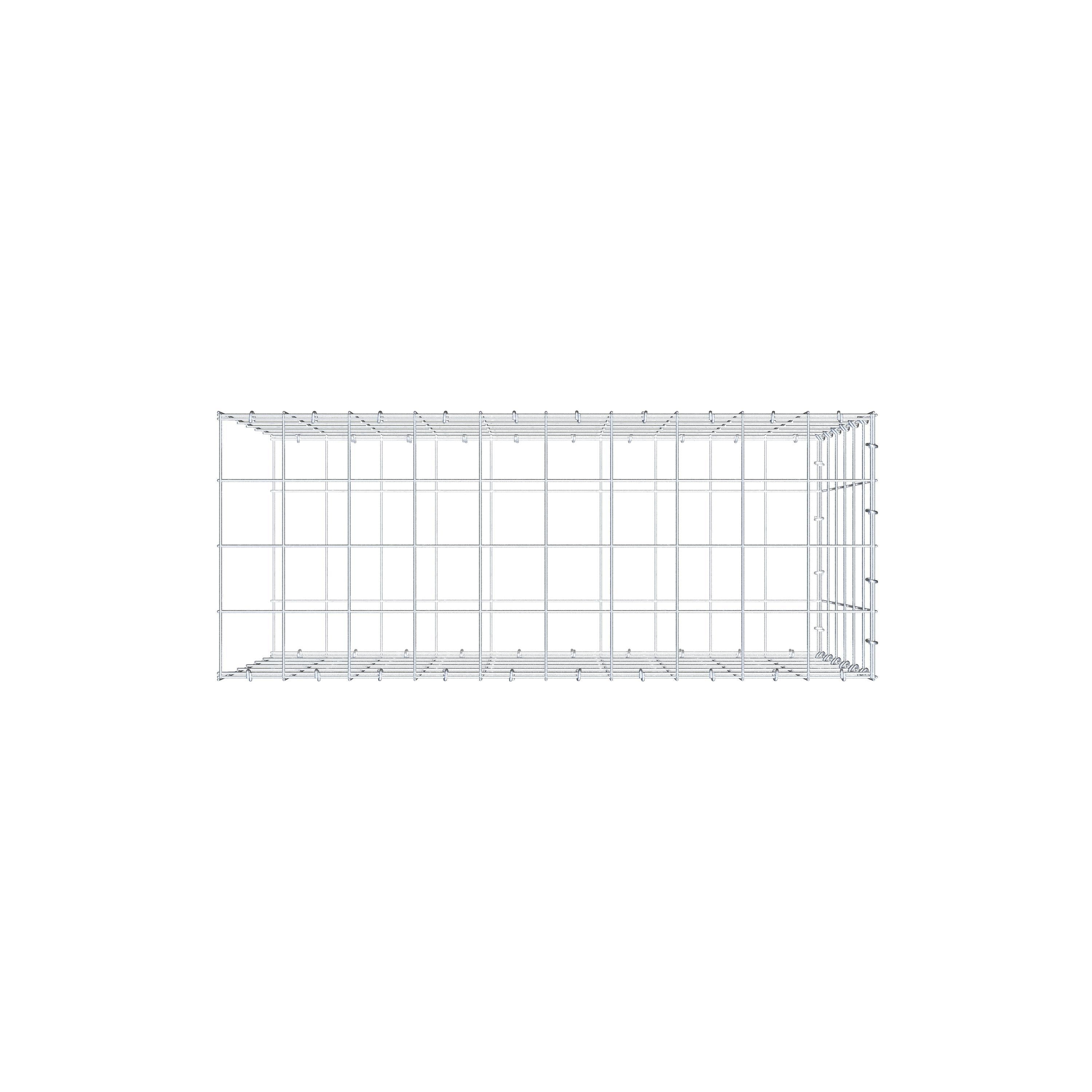 Anbaugabione Typ 2 100 cm x 60 cm x 40 cm (L x H x T), Maschenweite 10 cm x 10 cm, C-Ring