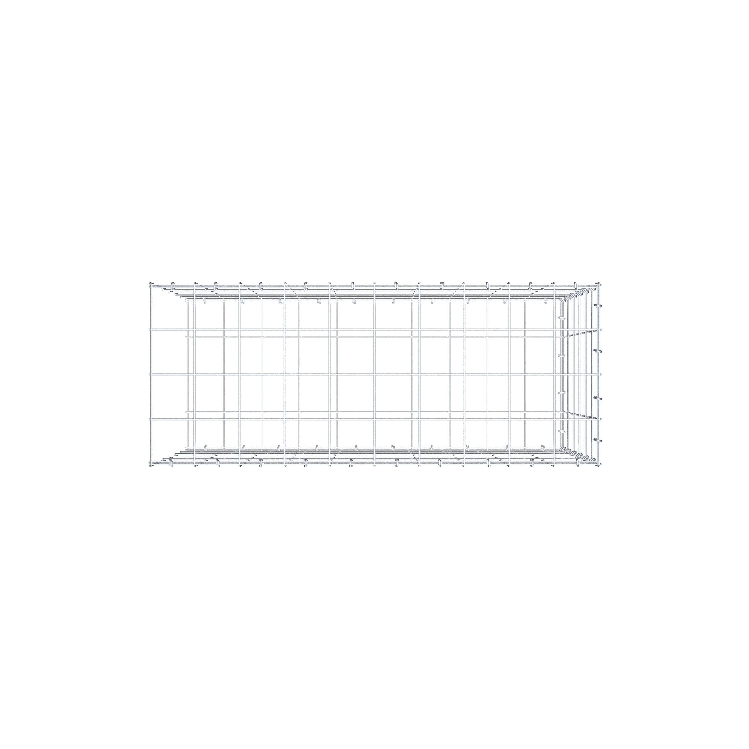 Gabião Tipo 2 100 cm x 60 cm x 40 cm (C x A x P), malhagem 10 cm x 10 cm, anel C