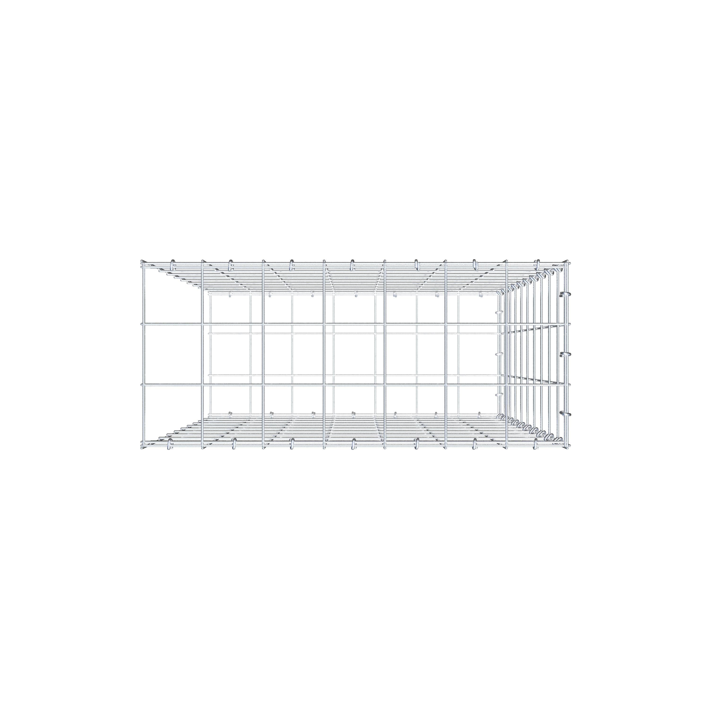 Mounted gabion type 2 100 cm x 70 cm x 30 cm (L x H x D), mesh size 10 cm x 10 cm, C-ring