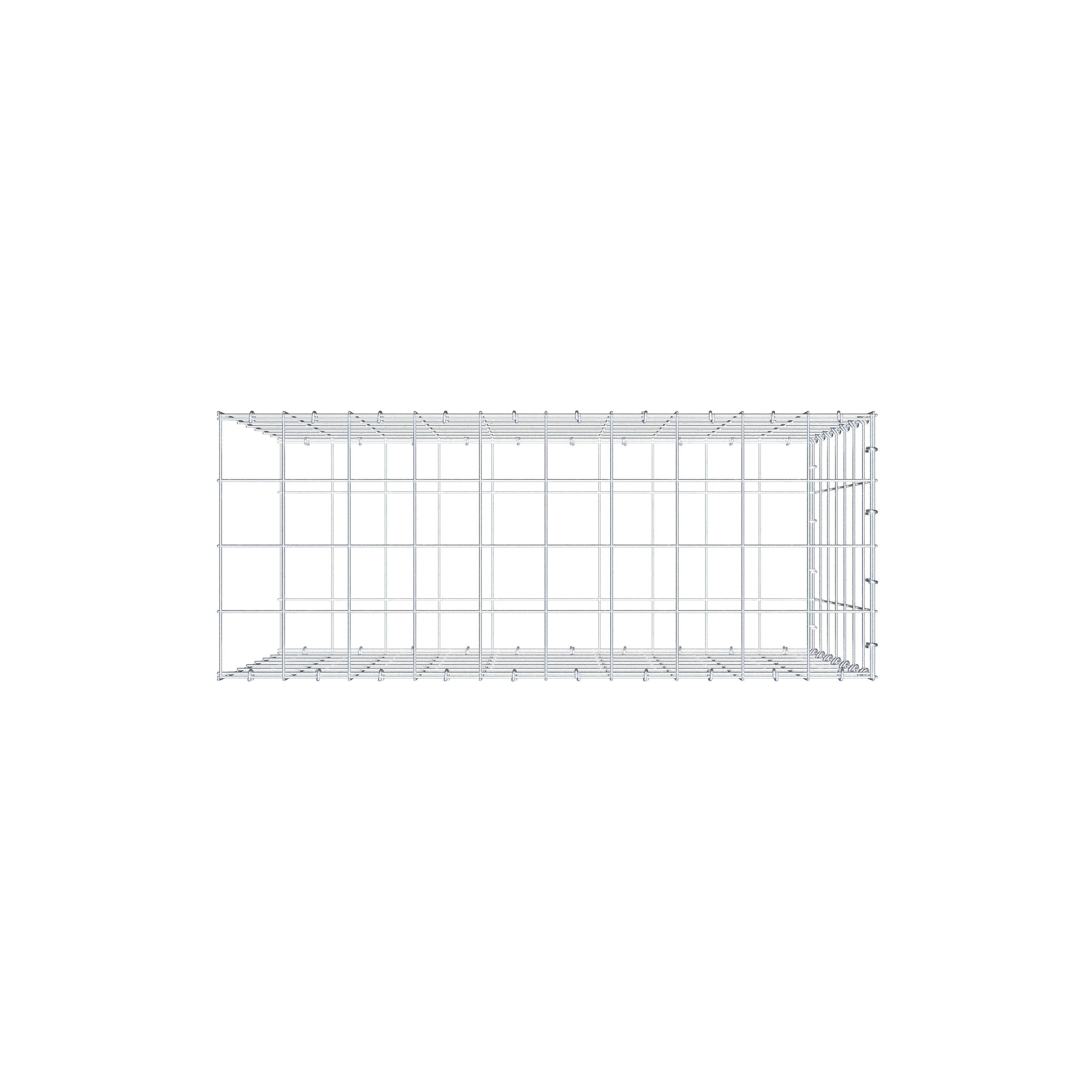 Gabion monté type 2 100 cm x 70 cm x 40 cm (L x H x P), maillage 10 cm x 10 cm, anneau en C