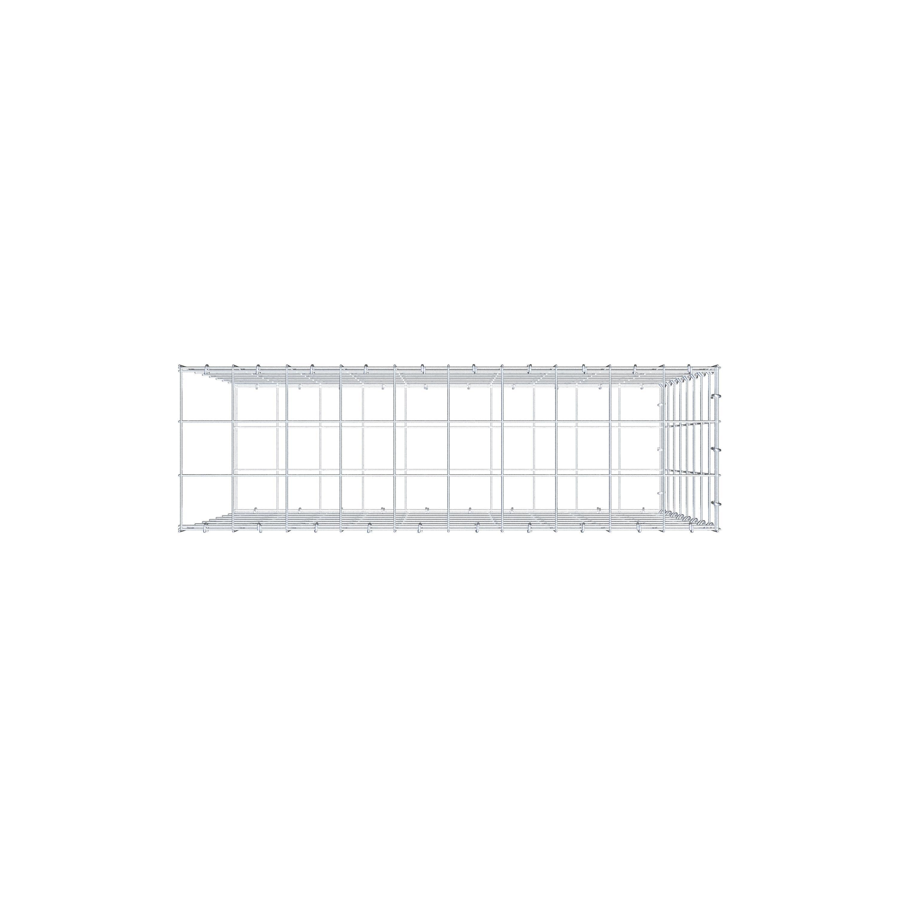 Type 2 oplegkorf 100 cm x 80 cm x 30 cm (L x H x D), maaswijdte 10 cm x 10 cm, C-ring