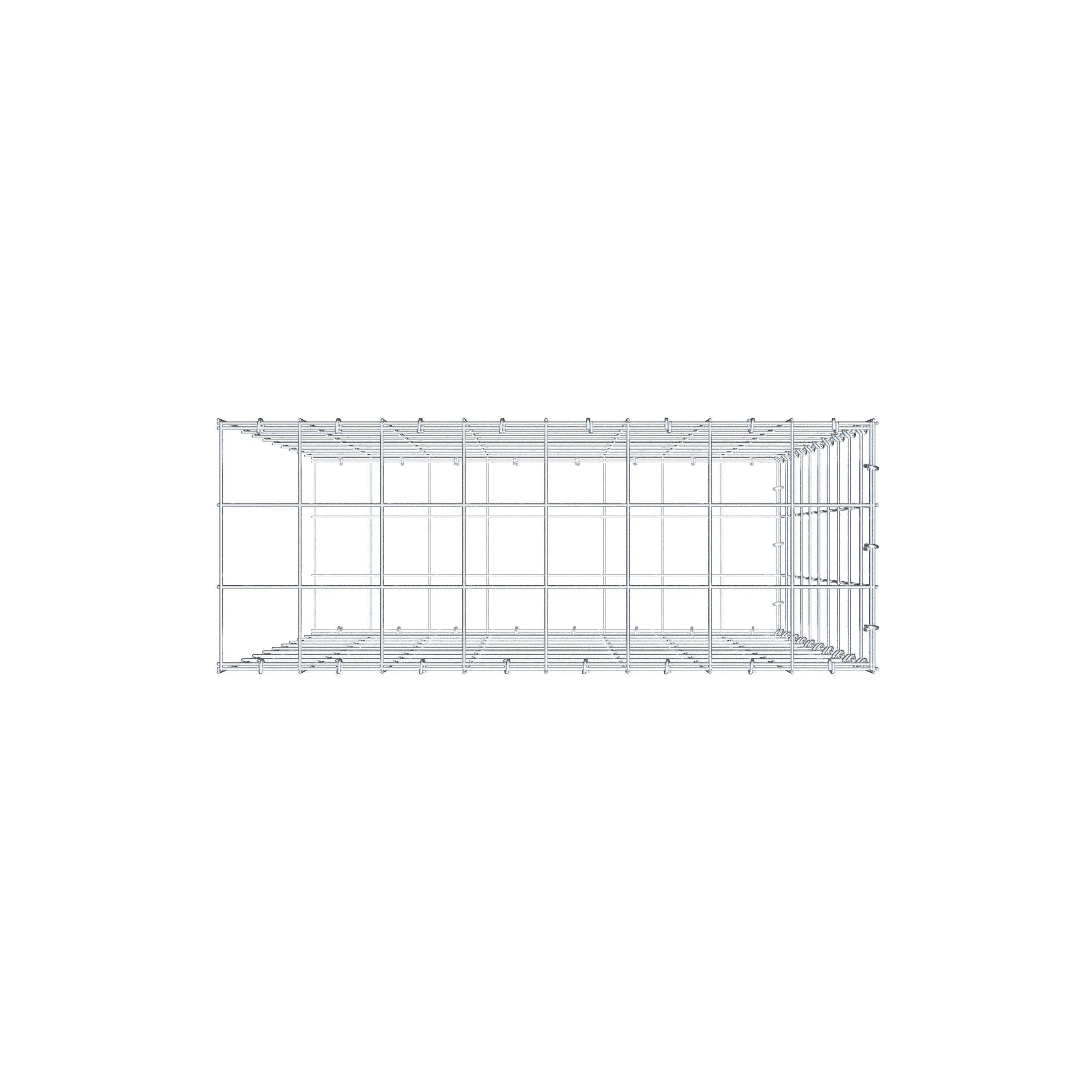 Type 2 oplegkorf 100 cm x 80 cm x 30 cm (L x H x D), maaswijdte 10 cm x 10 cm, C-ring