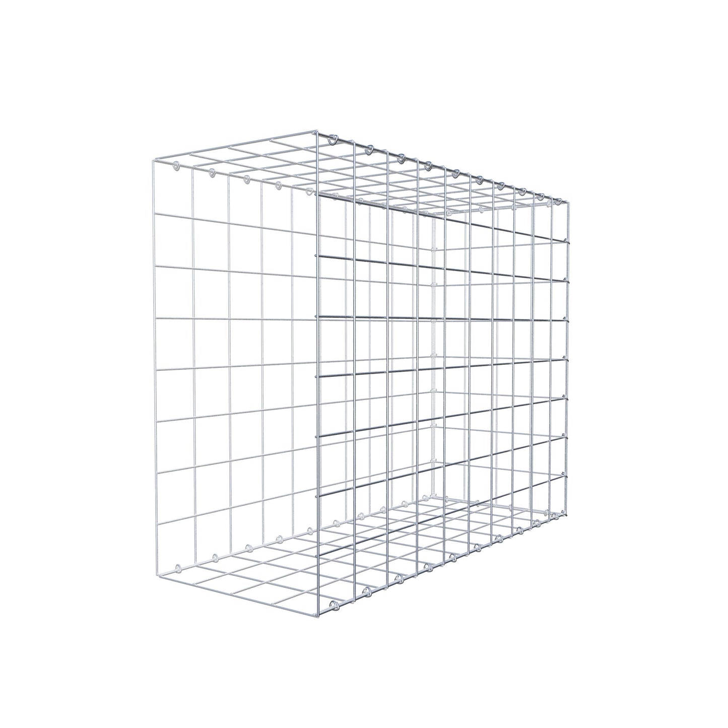 Typ 2 påbyggnadsgabion 100 cm x 80 cm x 40 cm (L x H x D), maskstorlek 10 cm x 10 cm, C-ring