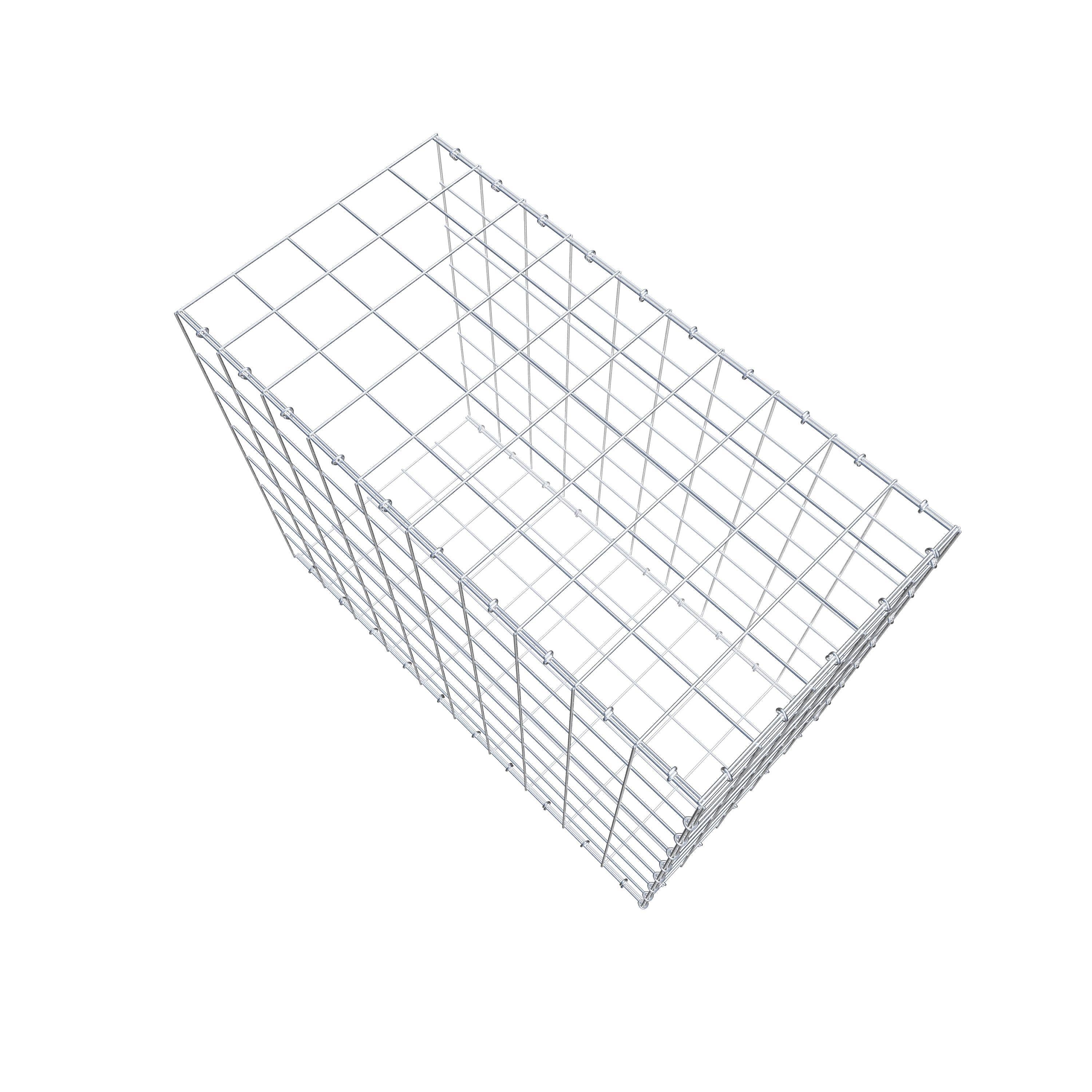 Gabion monté type 2 100 cm x 80 cm x 50 cm (L x H x P), maillage 10 cm x 10 cm, anneau en C