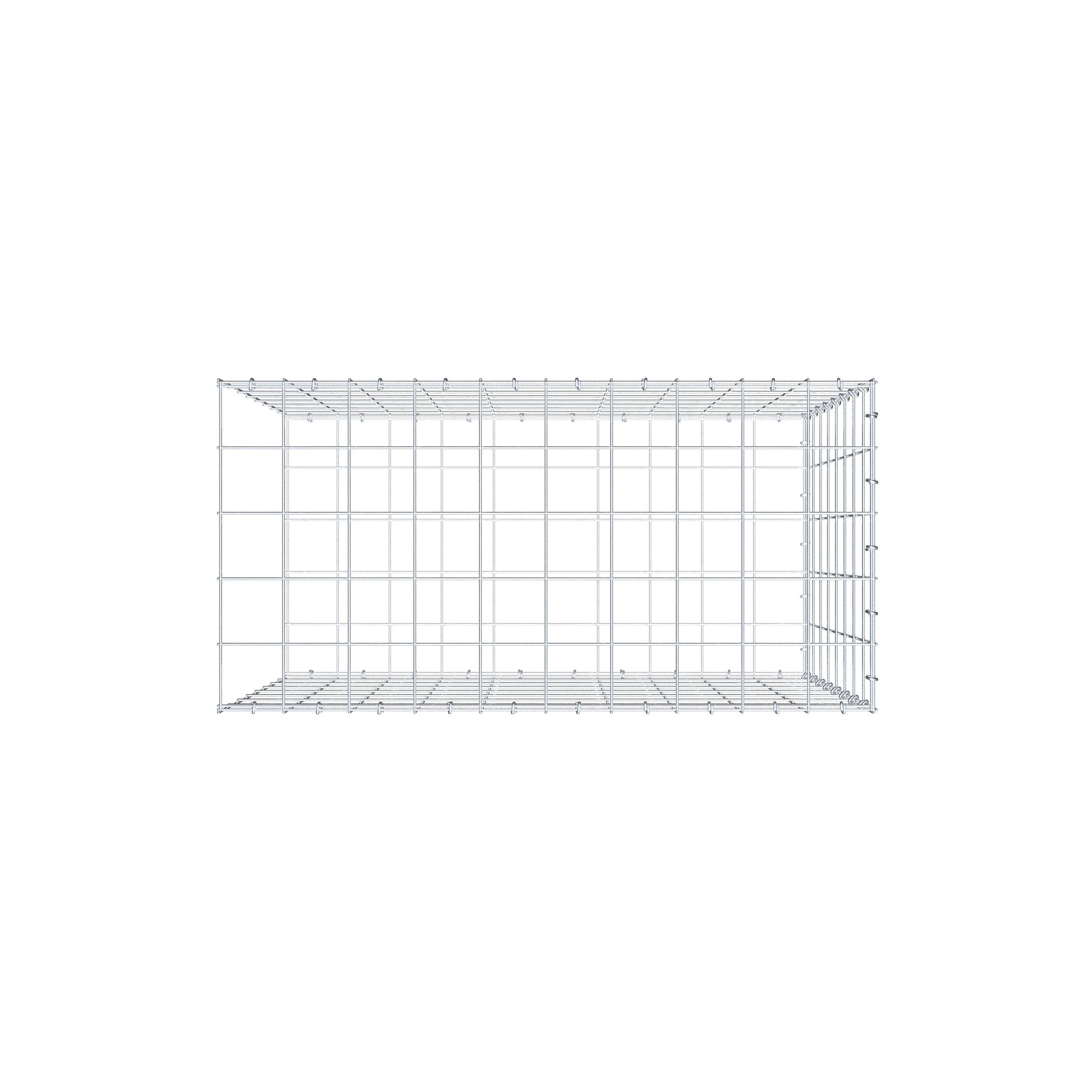 Gabion monté type 2 100 cm x 80 cm x 50 cm (L x H x P), maillage 10 cm x 10 cm, anneau en C