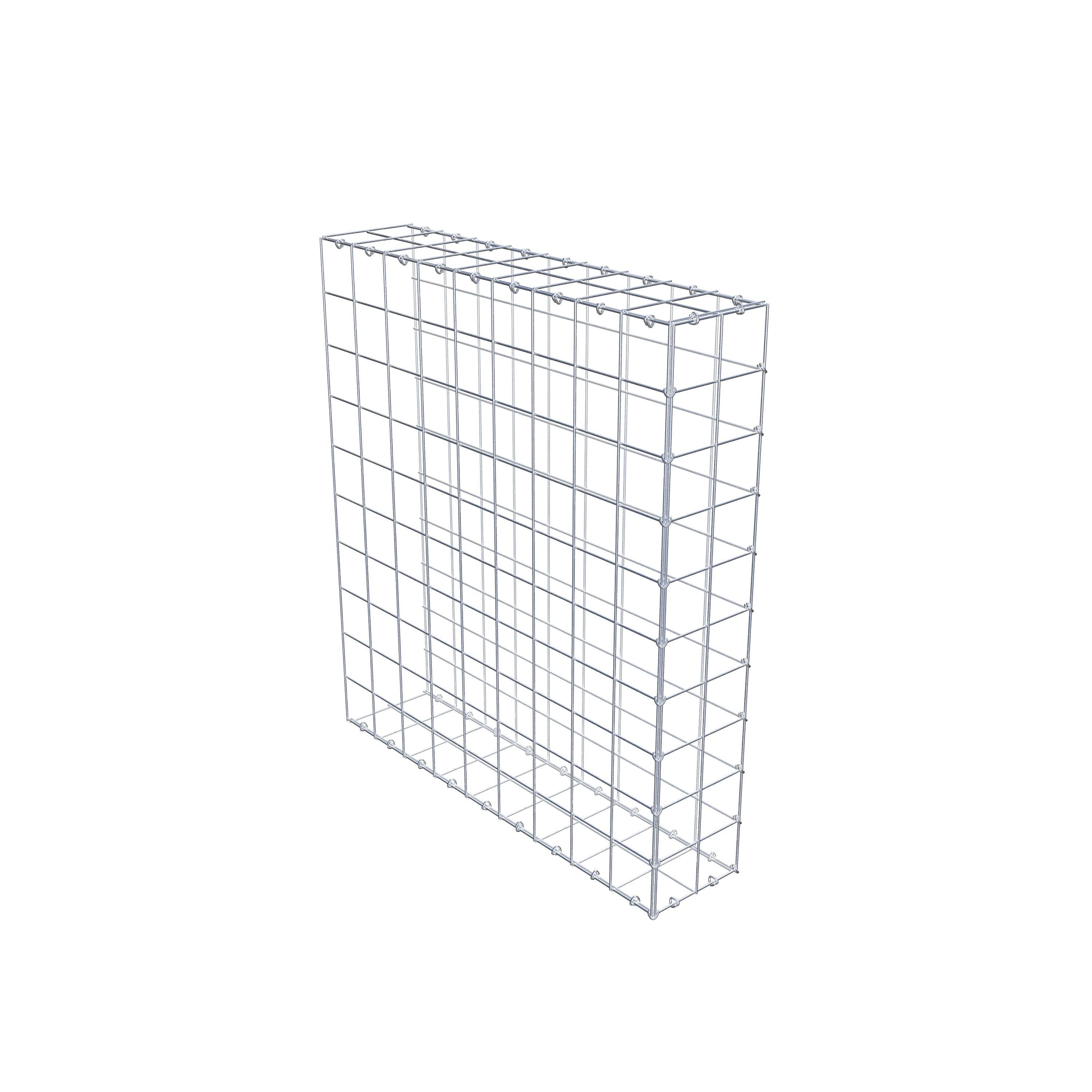 Gabion monté type 2 100 cm x 90 cm x 20 cm (L x H x P), maillage 10 cm x 10 cm, anneau en C