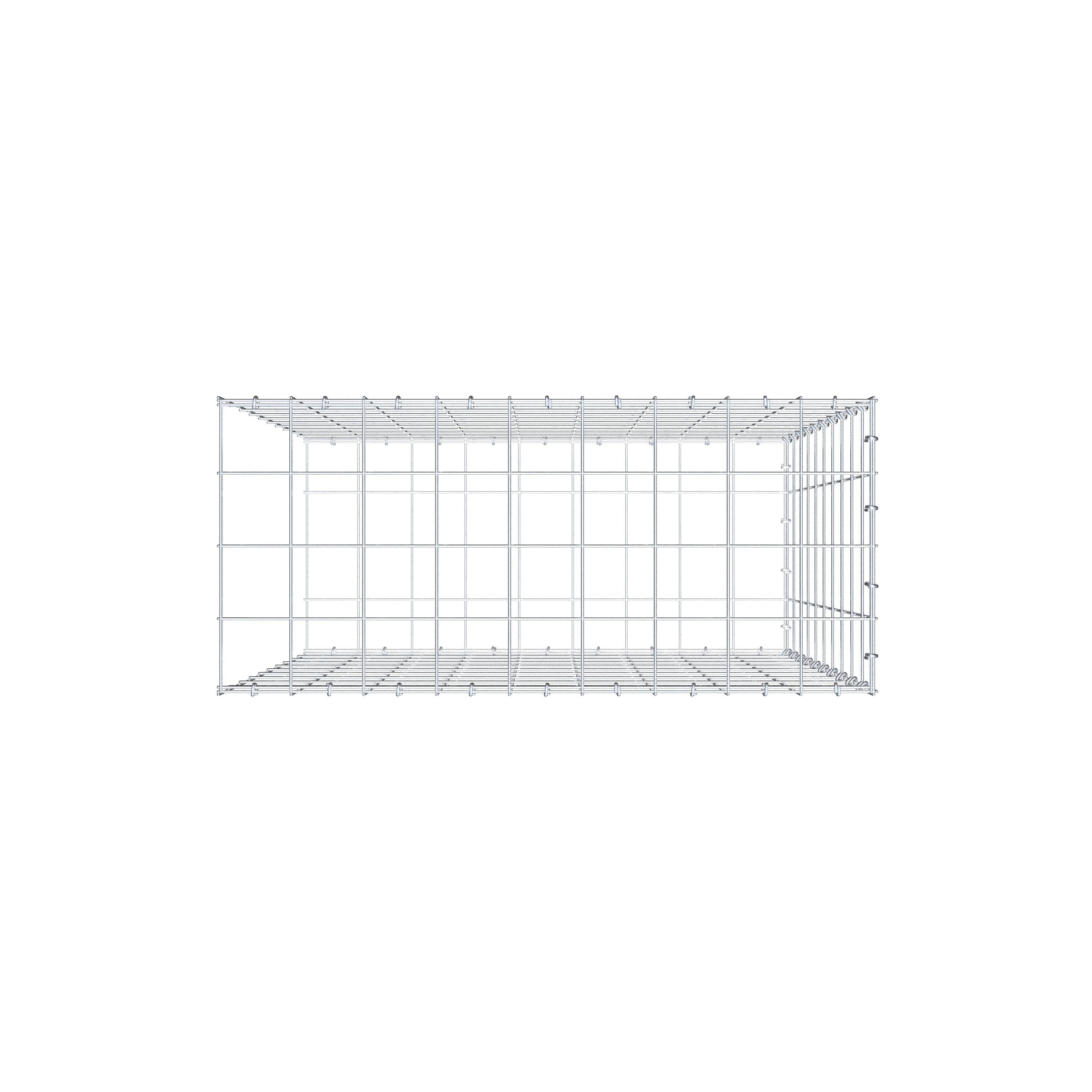 Gabion monté type 2 100 cm x 90 cm x 40 cm (L x H x P), maillage 10 cm x 10 cm, anneau en C