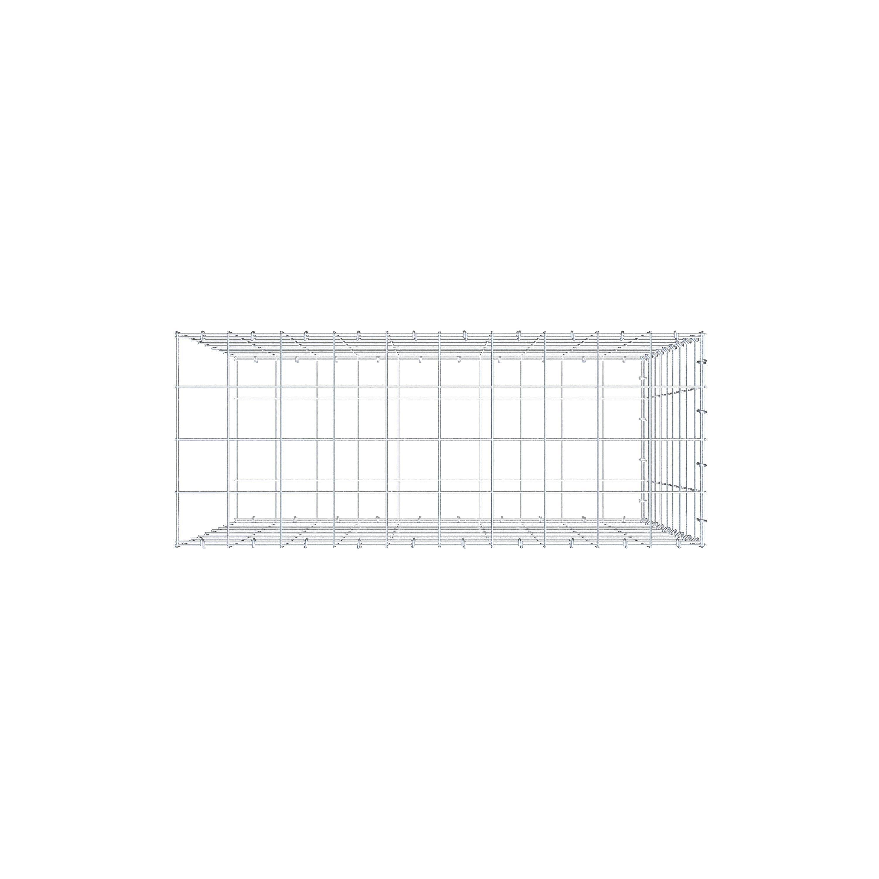 Gabion monté type 2 100 cm x 90 cm x 40 cm (L x H x P), maillage 10 cm x 10 cm, anneau en C