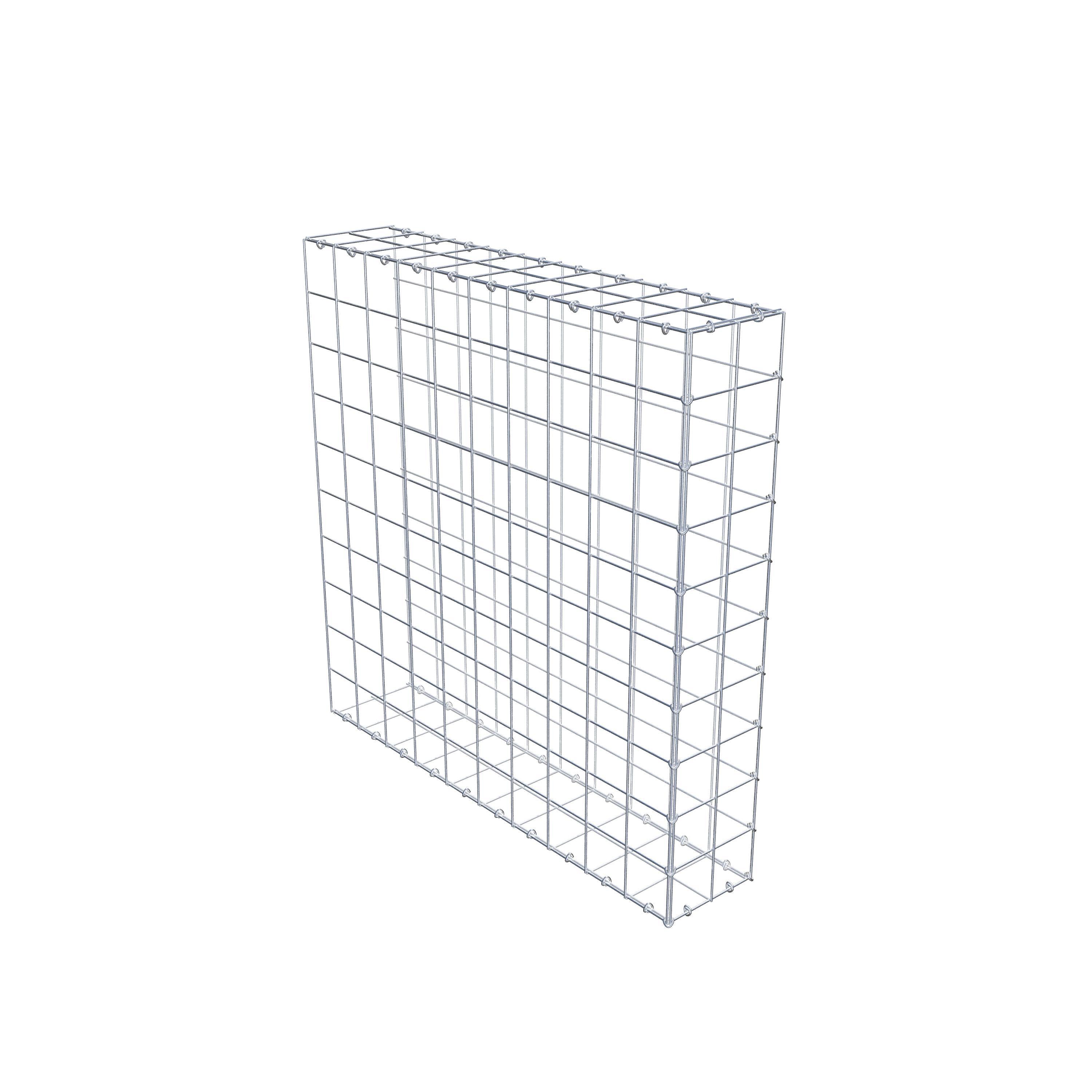 Gabion monté type 2 100 cm x 100 cm x 20 cm (L x H x P), maillage 10 cm x 10 cm, anneau en C