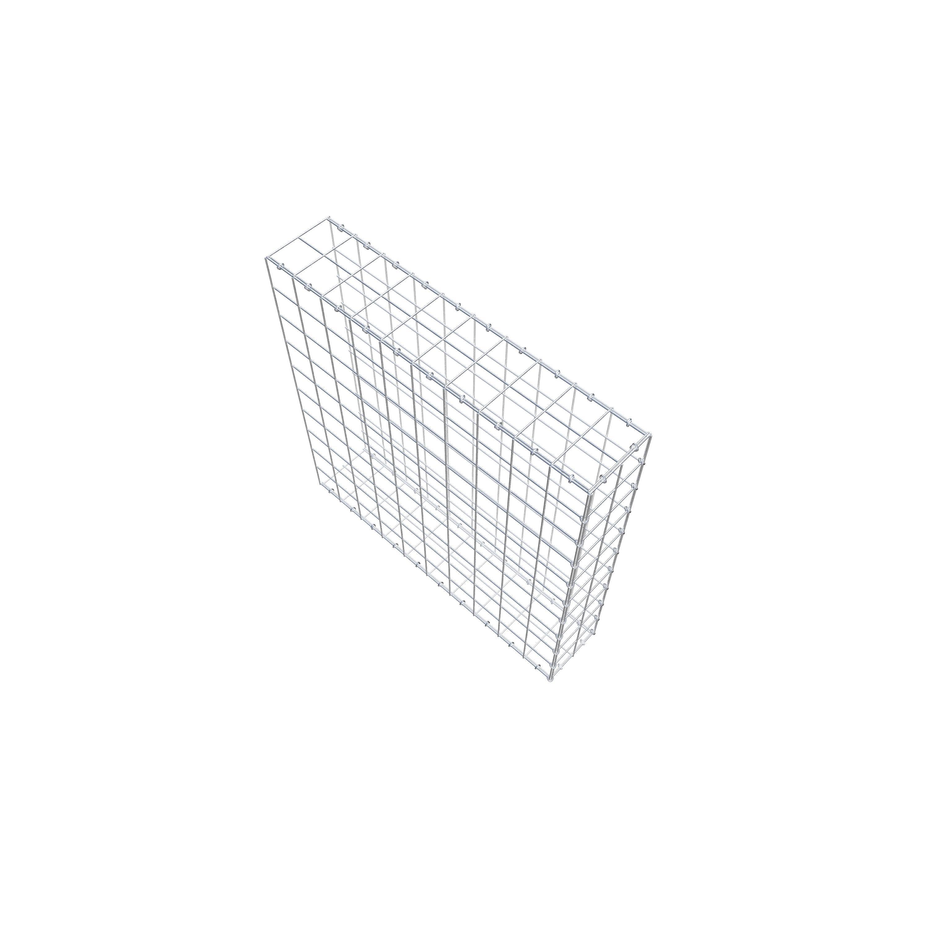 Gabion monté type 2 100 cm x 100 cm x 20 cm (L x H x P), maillage 10 cm x 10 cm, anneau en C