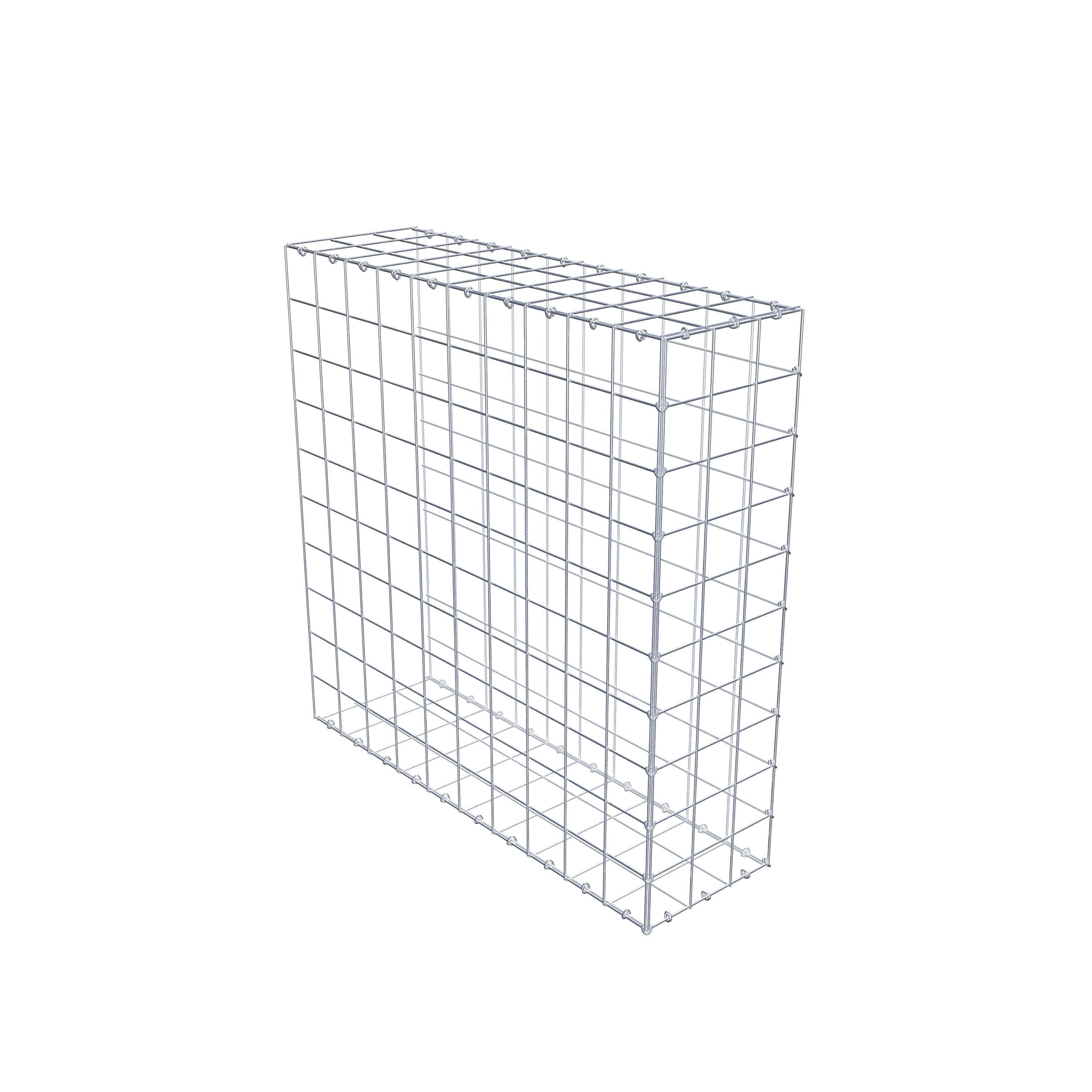 Gabion monté type 2 100 cm x 100 cm x 30 cm (L x H x P), maillage 10 cm x 10 cm, anneau en C