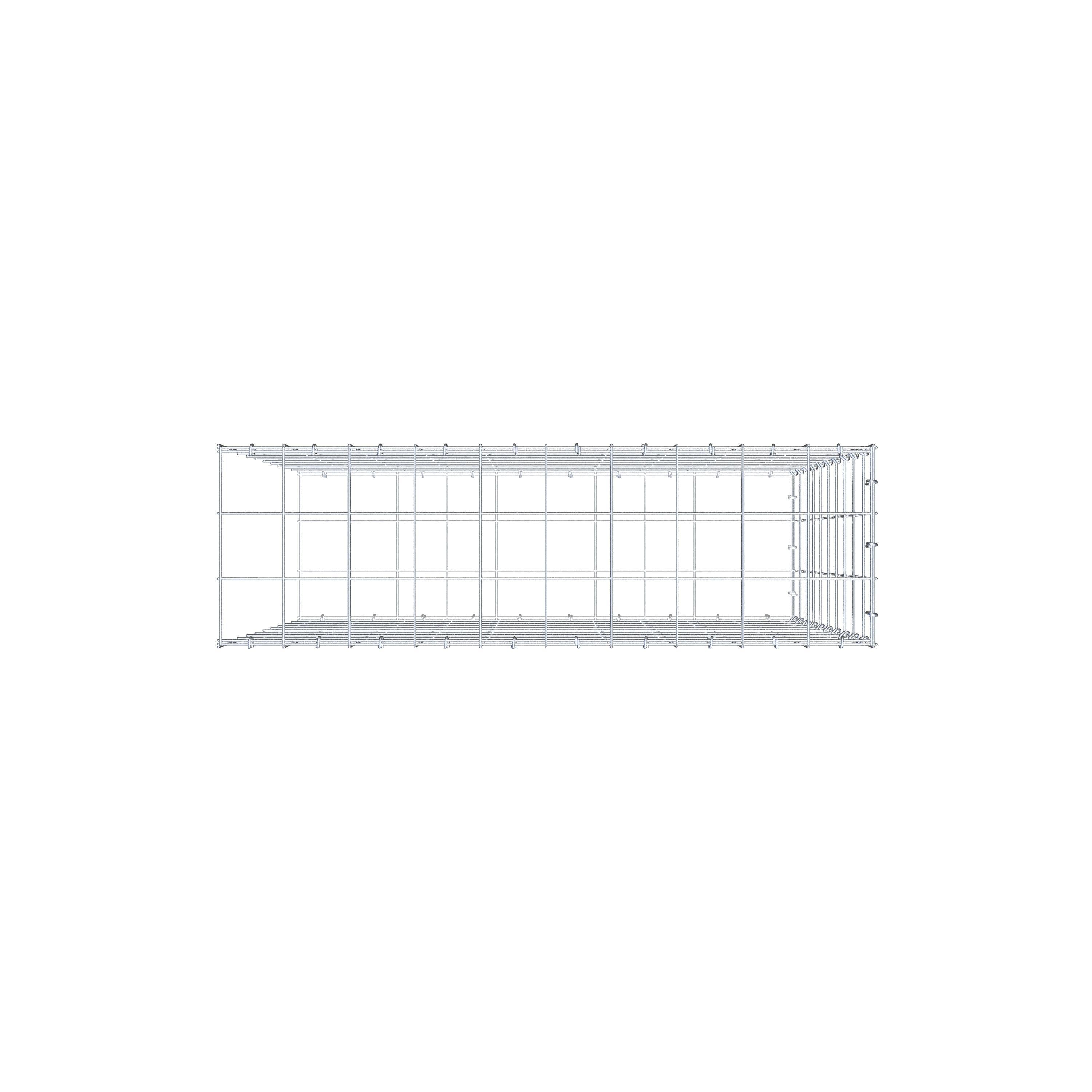 Gabion monté type 2 100 cm x 100 cm x 30 cm (L x H x P), maillage 10 cm x 10 cm, anneau en C