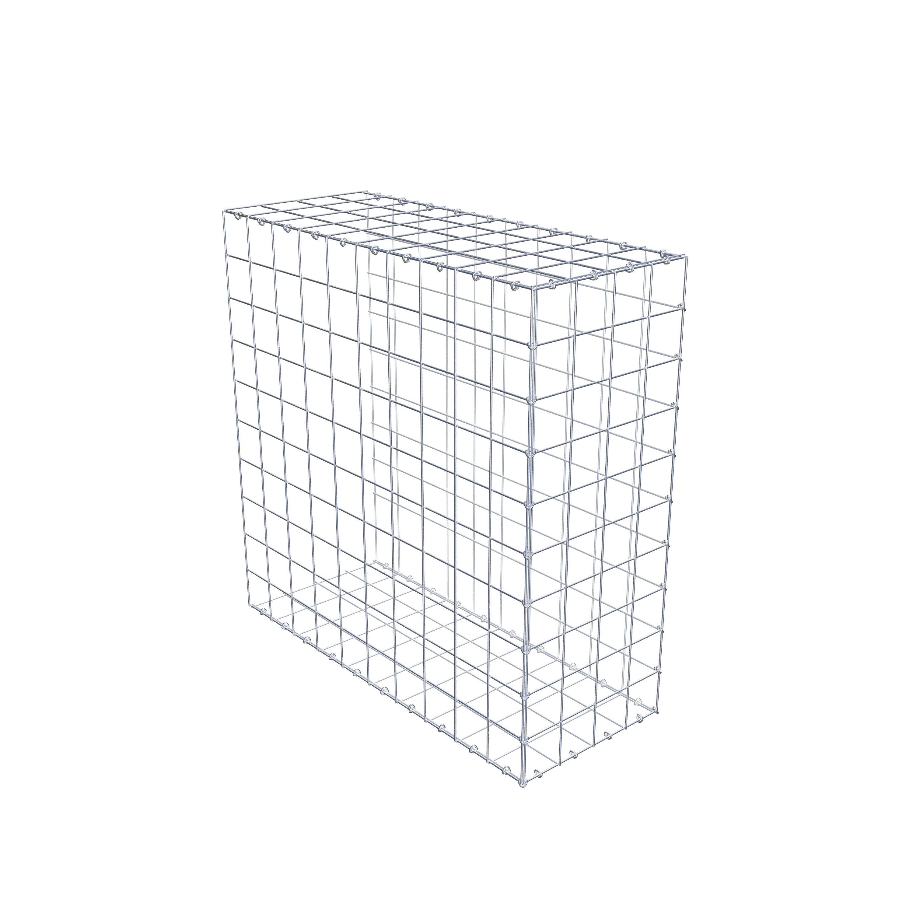 Gabion monté type 2 100 cm x 100 cm x 40 cm (L x H x P), maillage 10 cm x 10 cm, anneau en C