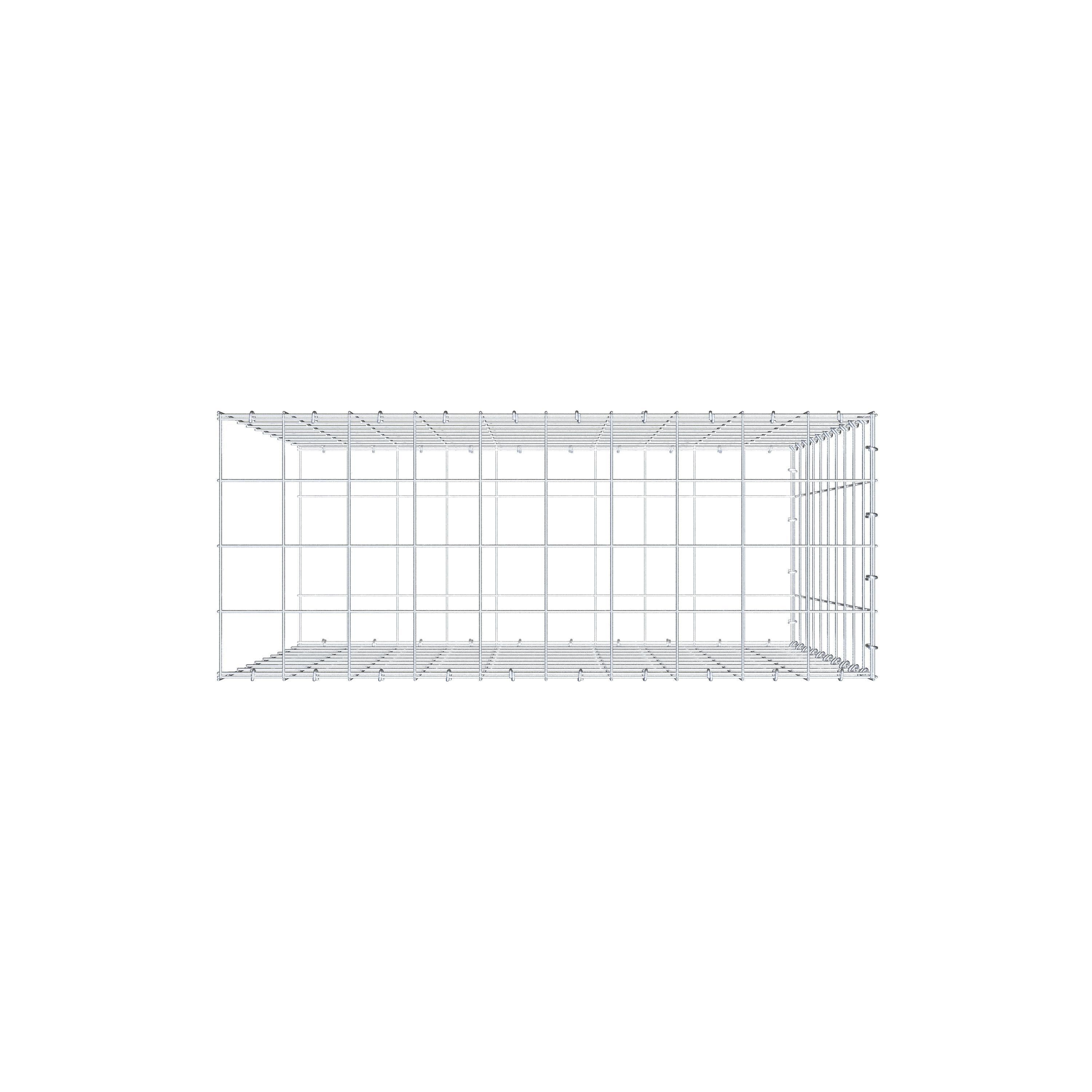 Gabion monté type 2 100 cm x 100 cm x 40 cm (L x H x P), maillage 10 cm x 10 cm, anneau en C