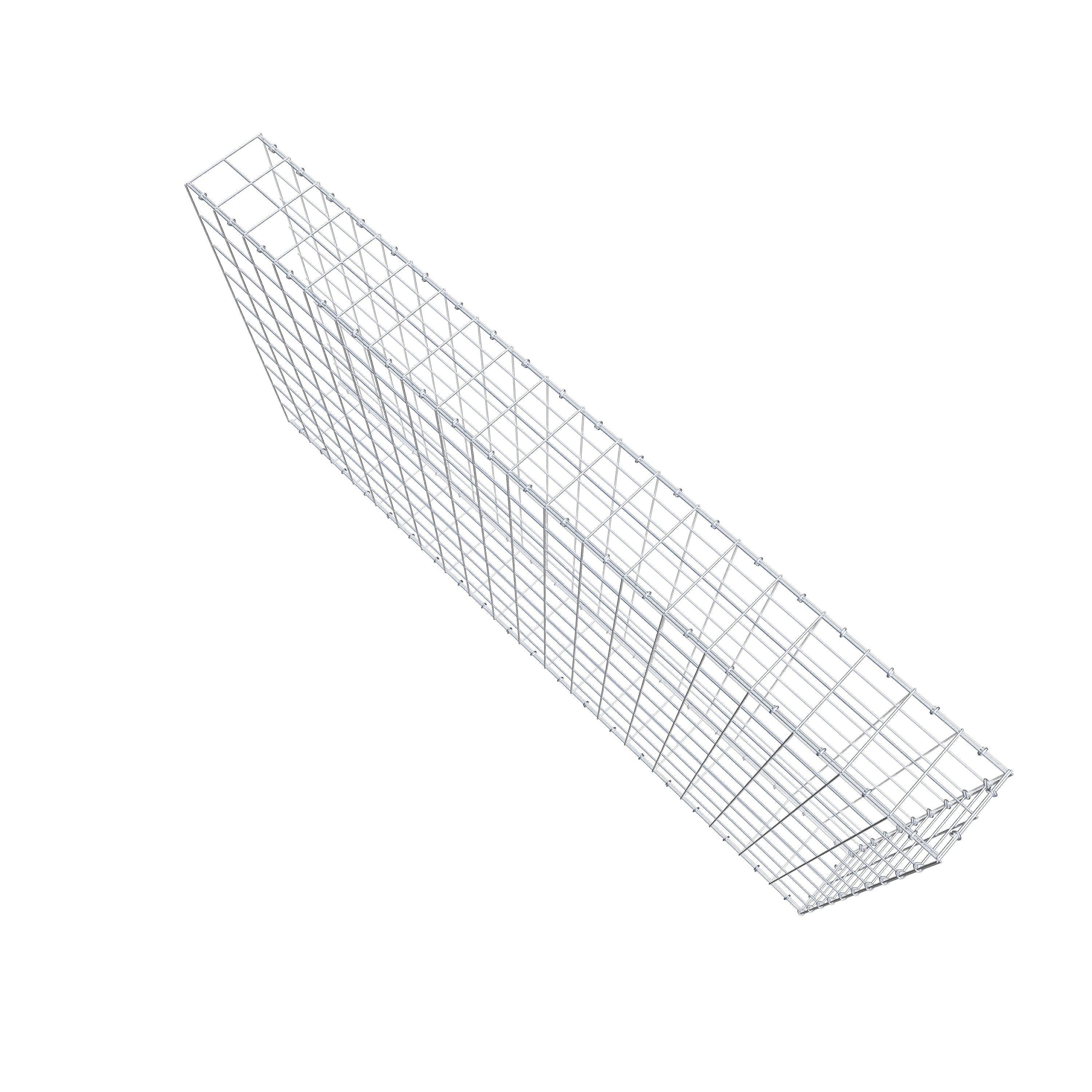 Gabion monté type 2 200 cm x 100 cm x 20 cm (L x H x P), maillage 10 cm x 10 cm, anneau en C