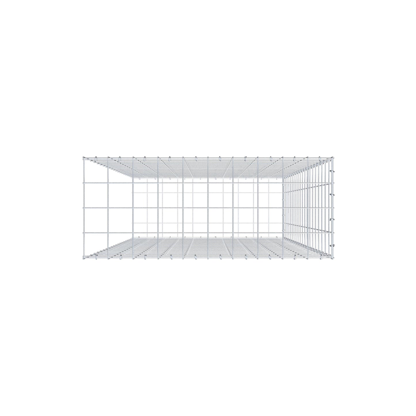 Mounted gabion type 2 200 cm x 100 cm x 40 cm (L x H x D), mesh size 10 cm x 10 cm, C-ring