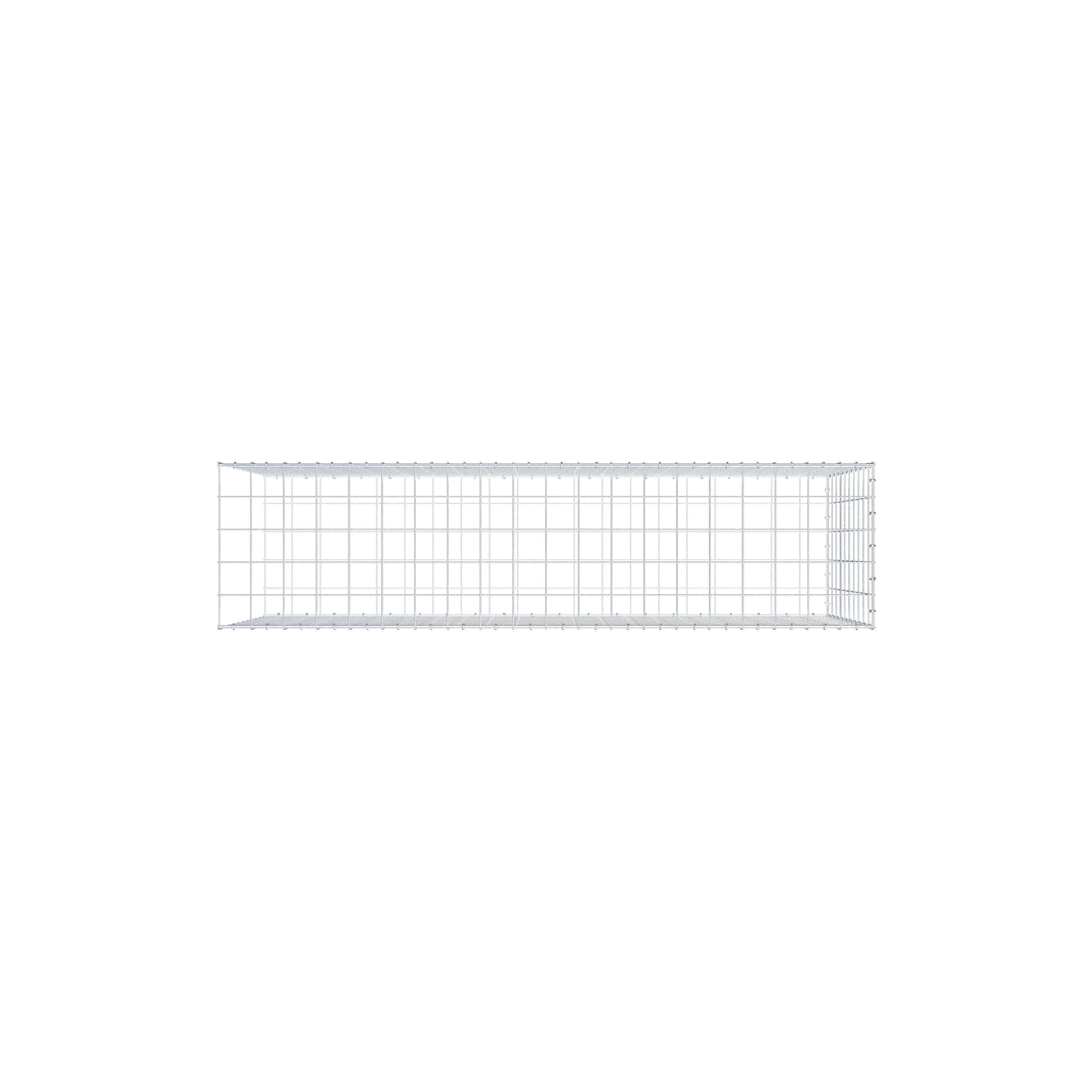 Gabion monté type 2 200 cm x 100 cm x 50 cm (L x H x P), maillage 10 cm x 10 cm, anneau en C