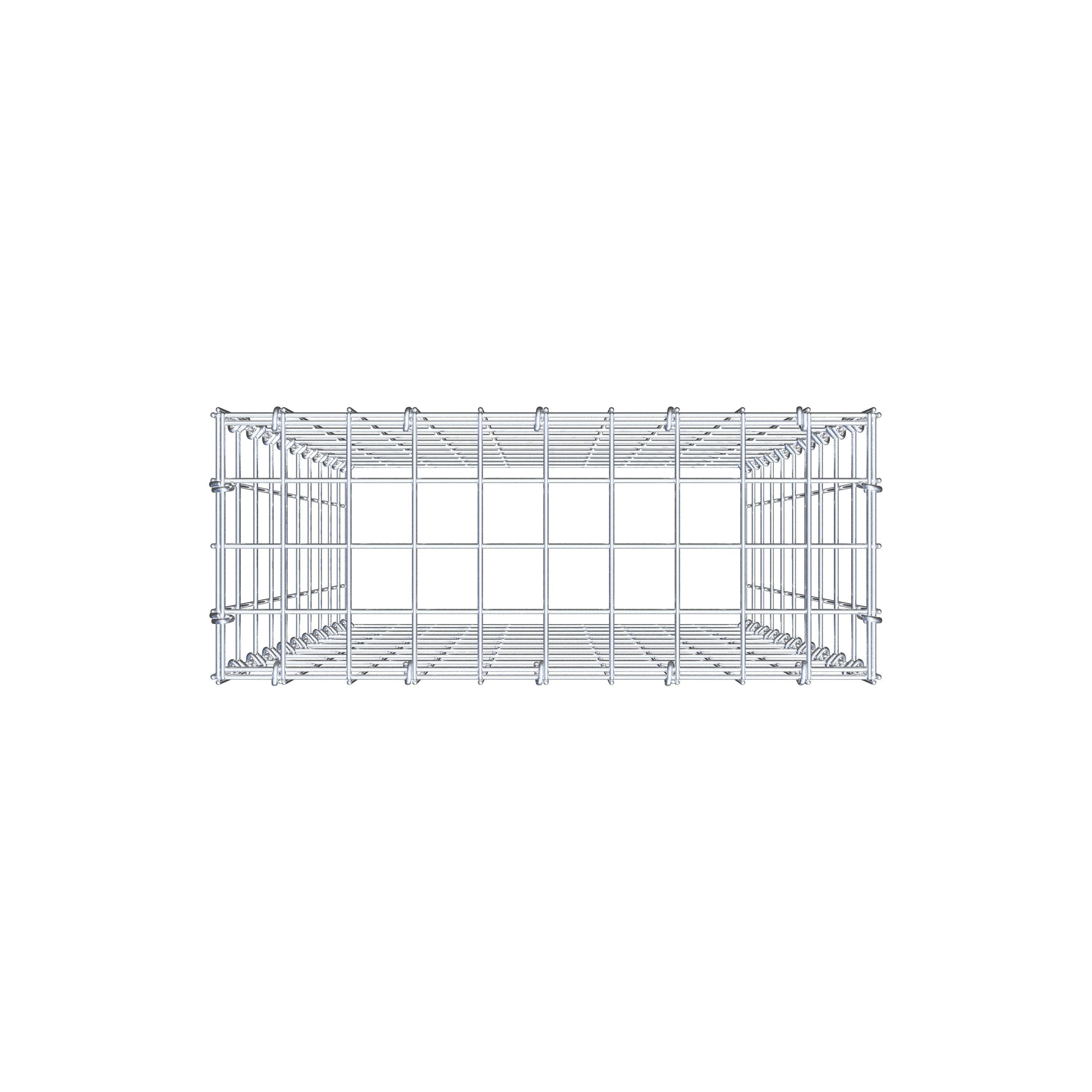 Gabion monté type 3 100 cm x 50 cm x 20 cm (L x H x P), maillage 5 cm x 10 cm, anneau en C