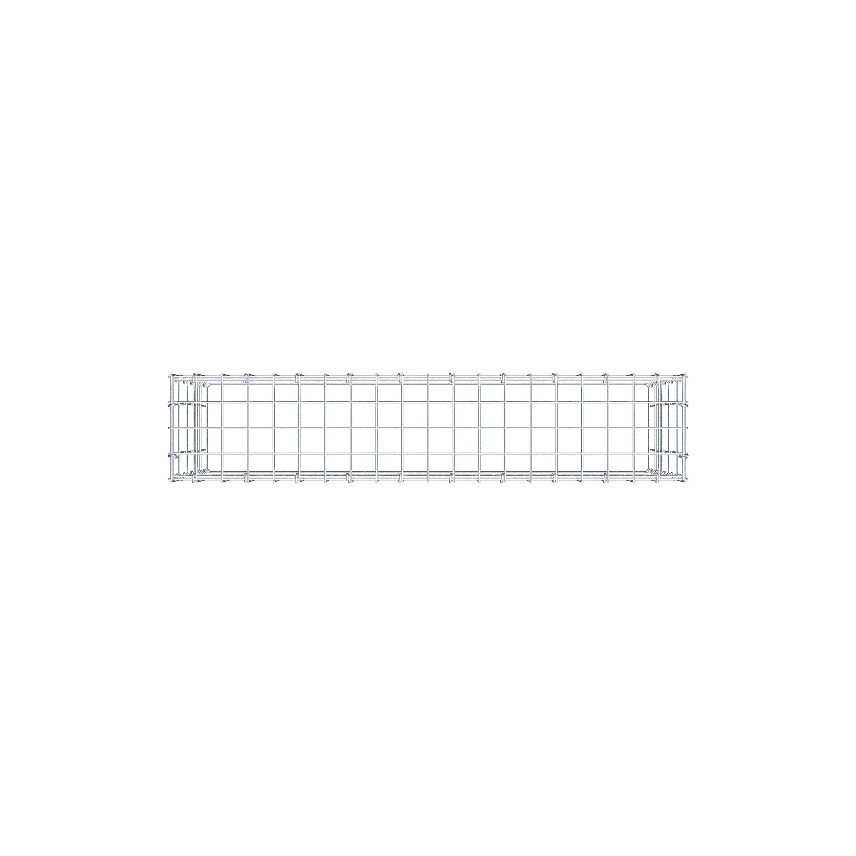 Gabion monté type 3 100 cm x 50 cm x 20 cm (L x H x P), maillage 5 cm x 10 cm, anneau en C