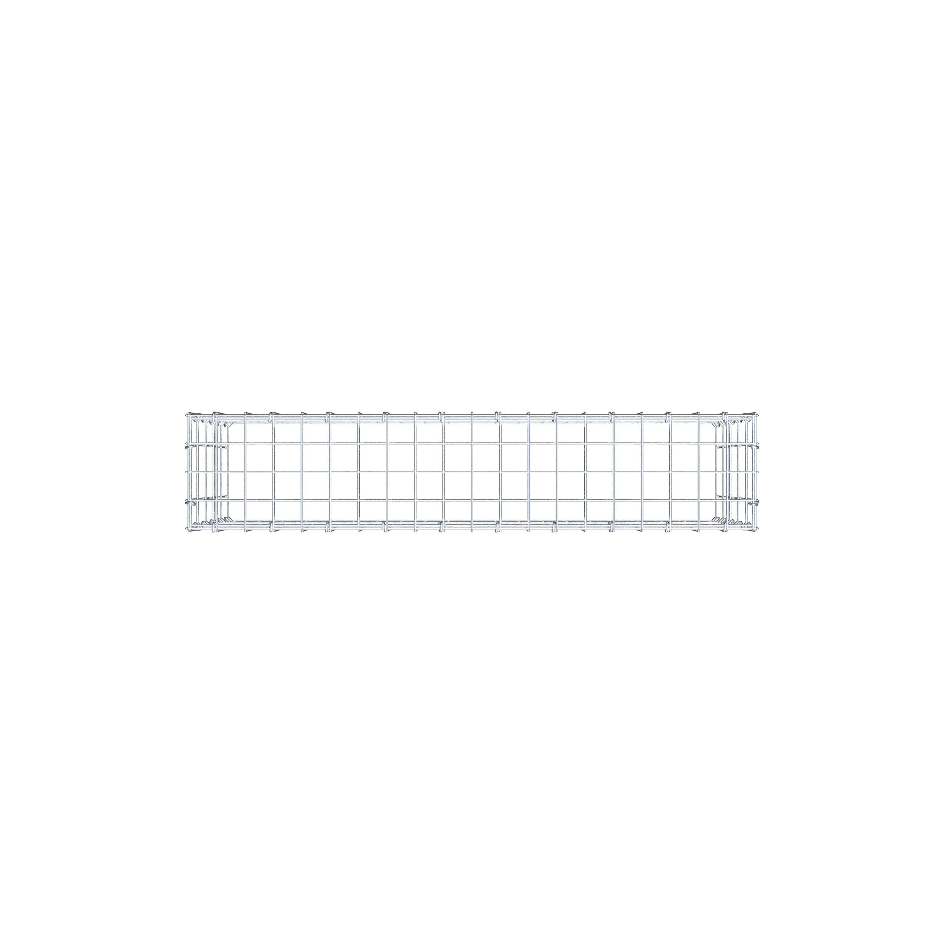 Type 3 oplegkorf 100 cm x 50 cm x 20 cm (L x H x D), maaswijdte 5 cm x 10 cm, C-ring