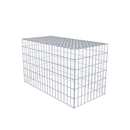 Mounted gabion type 3 100 cm x 60 cm x 50 cm (L x H x D), mesh size 5 cm x 10 cm, C-ring
