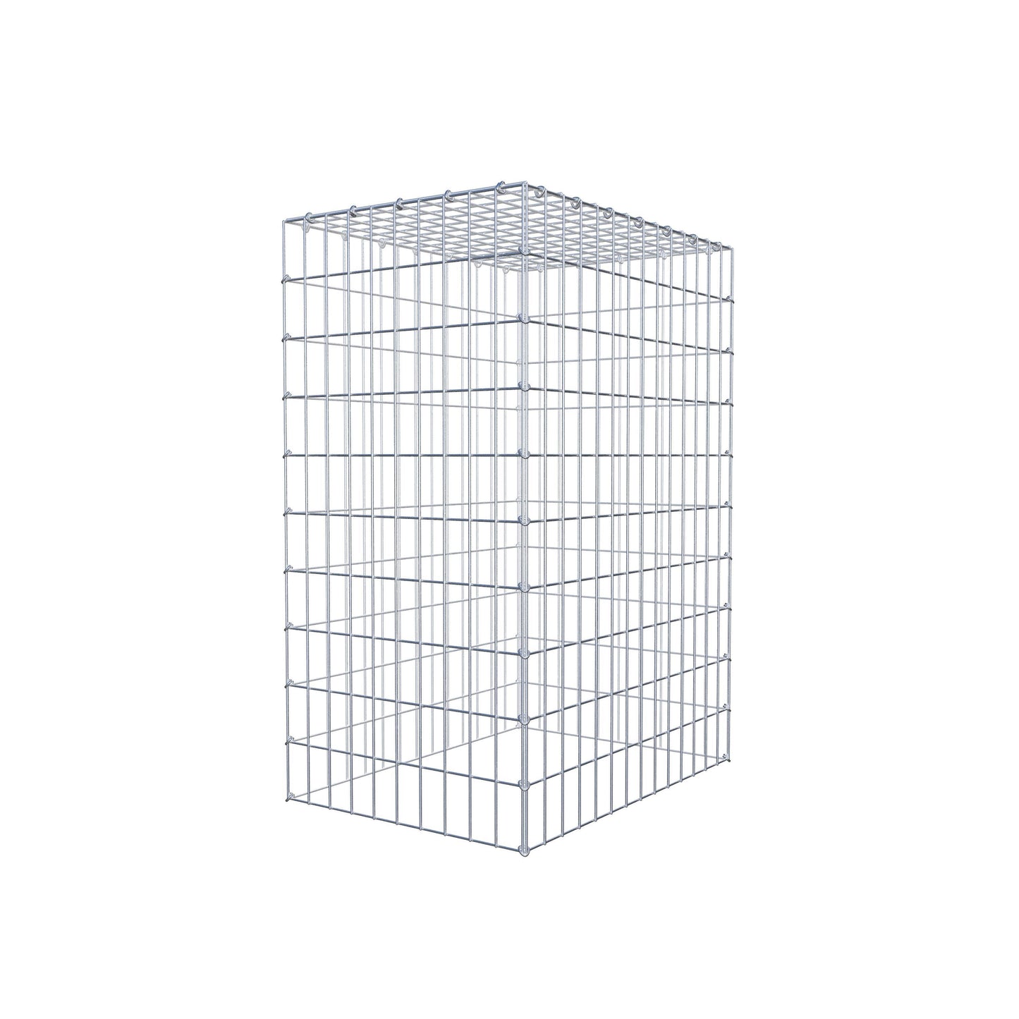 Typ 3 påbyggnadsgabion 100 cm x 70 cm x 50 cm (L x H x D), maskstorlek 5 cm x 10 cm, C-ring