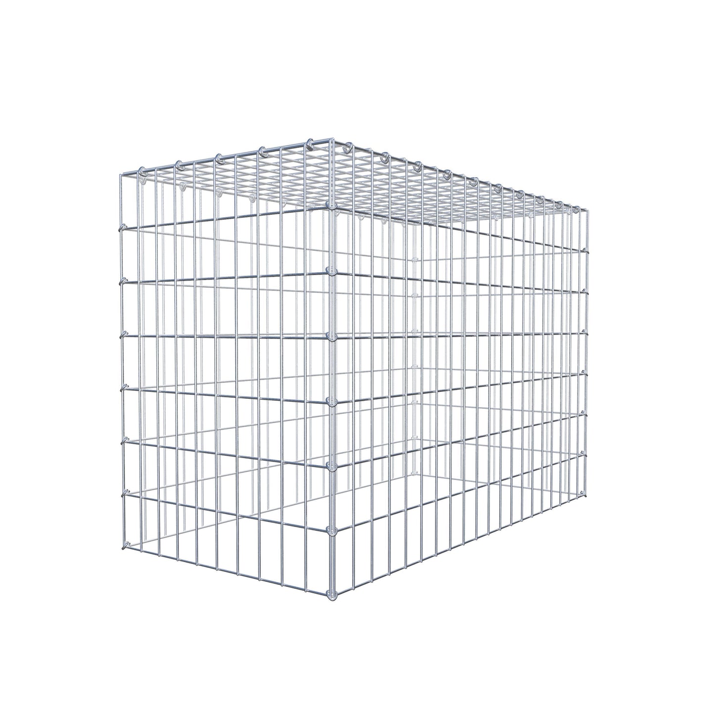 Typ 3 påbyggnadsgabion 100 cm x 70 cm x 50 cm (L x H x D), maskstorlek 5 cm x 10 cm, C-ring