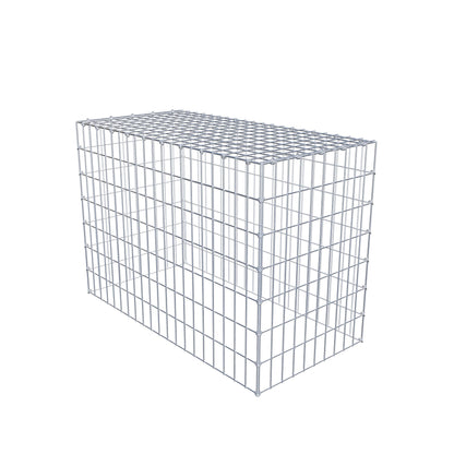 Typ 3 påbyggnadsgabion 100 cm x 70 cm x 50 cm (L x H x D), maskstorlek 5 cm x 10 cm, C-ring