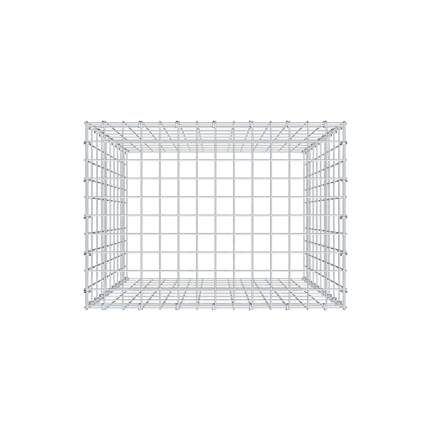 Typ 3 påbyggnadsgabion 100 cm x 70 cm x 50 cm (L x H x D), maskstorlek 5 cm x 10 cm, C-ring