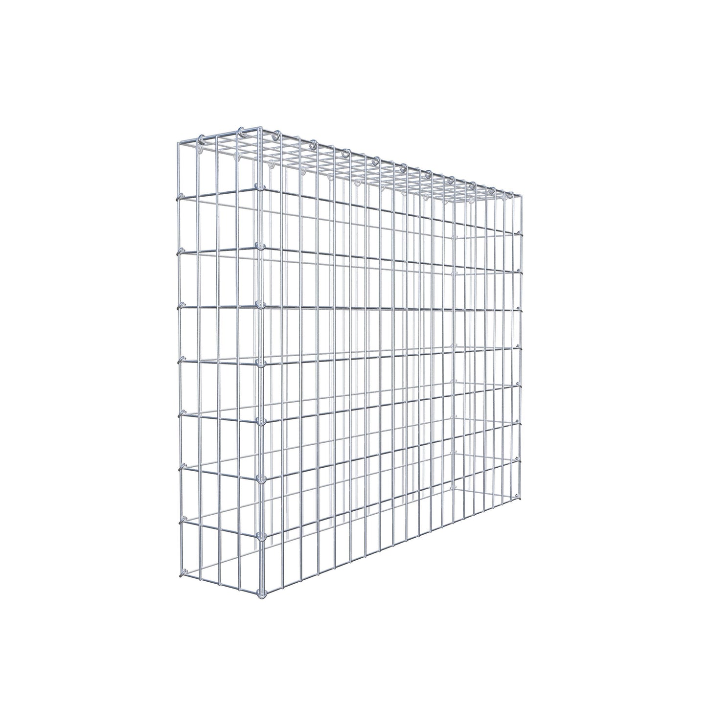 Typ 3 påbyggnadsgabion 100 cm x 80 cm x 20 cm (L x H x D), maskstorlek 5 cm x 10 cm, C-ring