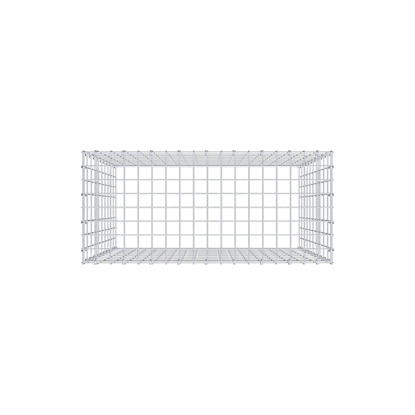 Mounted gabion type 3 100 cm x 90 cm x 40 cm (L x H x D), mesh size 5 cm x 10 cm, C-ring