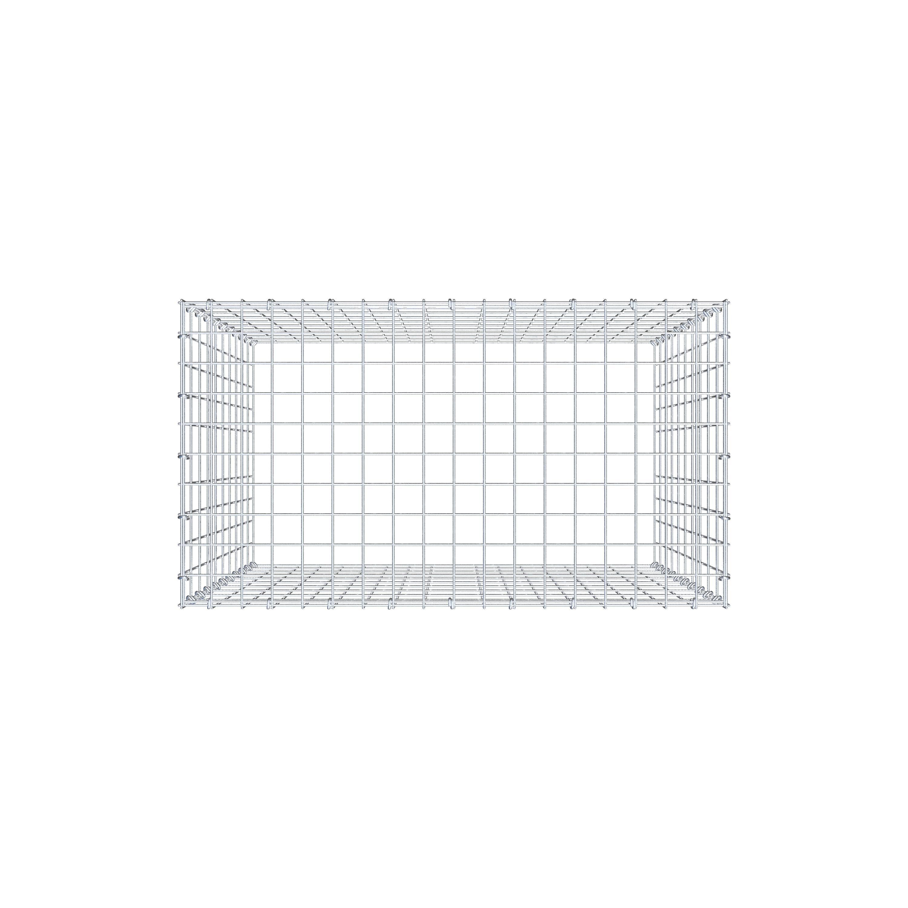 Gabion monté type 3 100 cm x 90 cm x 50 cm (L x H x P), maillage 5 cm x 10 cm, anneau en C