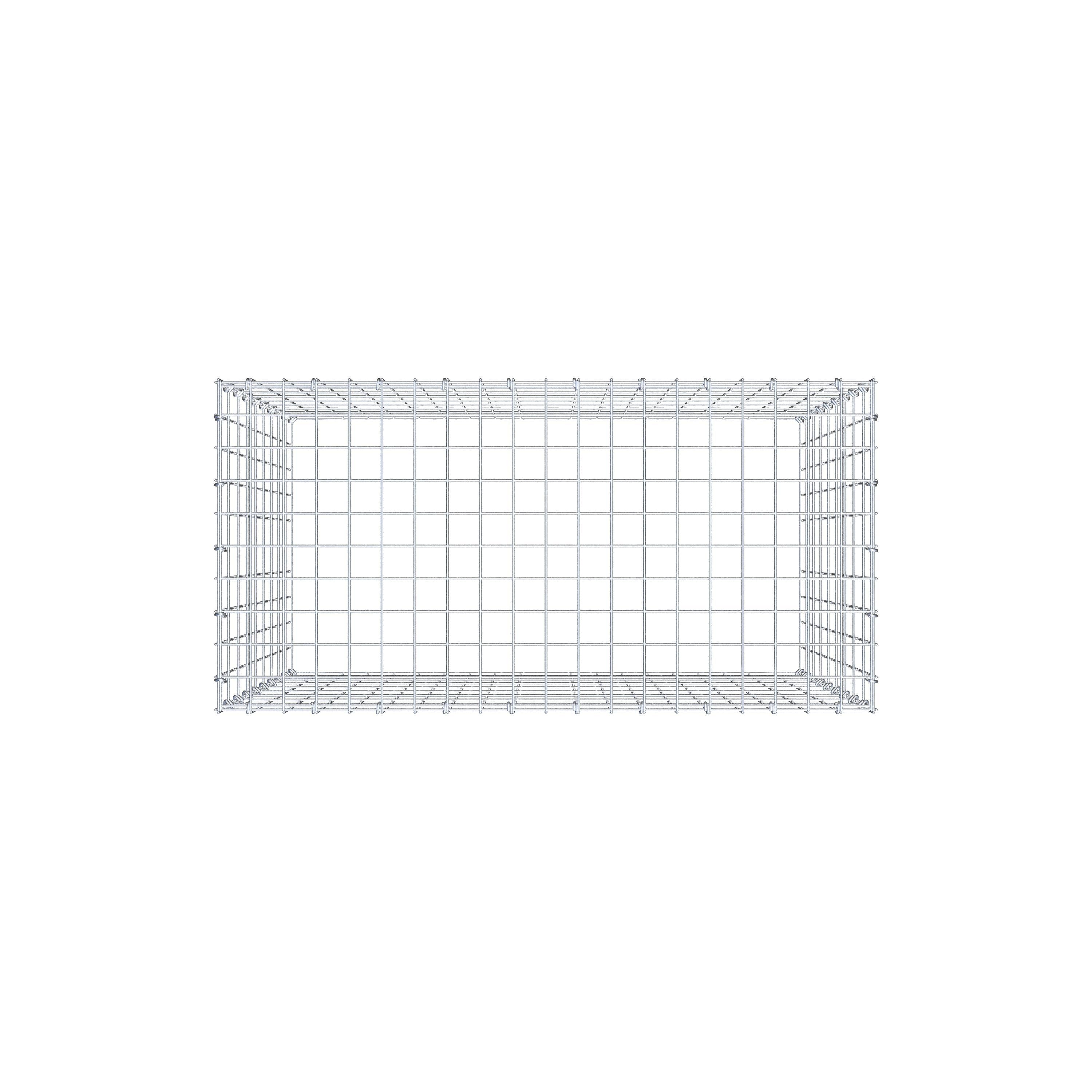 Gabion monté type 3 100 cm x 90 cm x 50 cm (L x H x P), maillage 5 cm x 10 cm, anneau en C