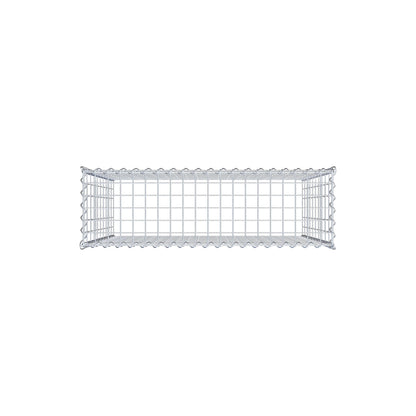 Aangegroeide schanskorf type 3 100 cm x 100 cm x 30 cm (L x H x D), maaswijdte 5 cm x 10 cm, spiraal