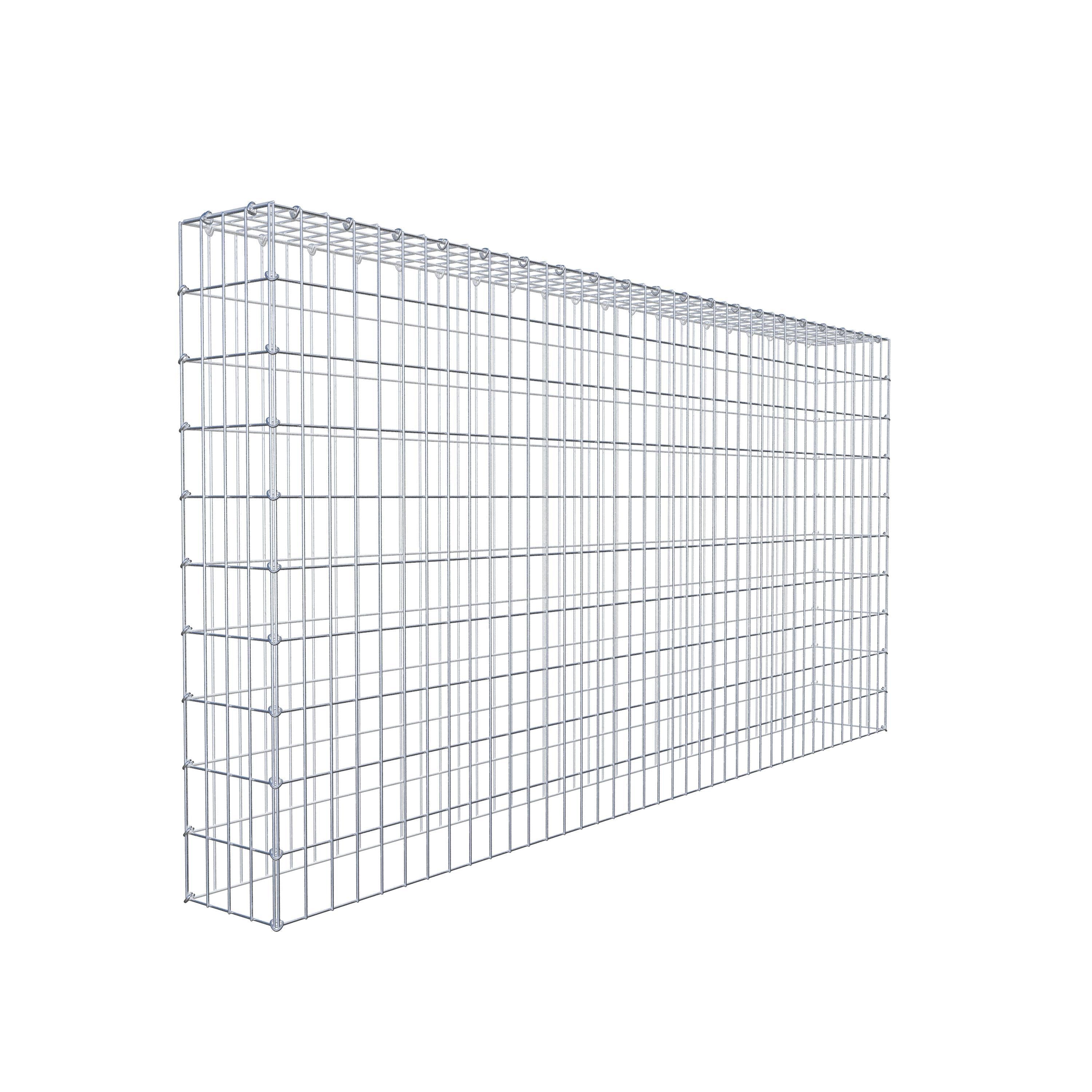 Gabion monté type 3 200 cm x 100 cm x 20 cm (L x H x P), maillage 5 cm x 10 cm, anneau en C