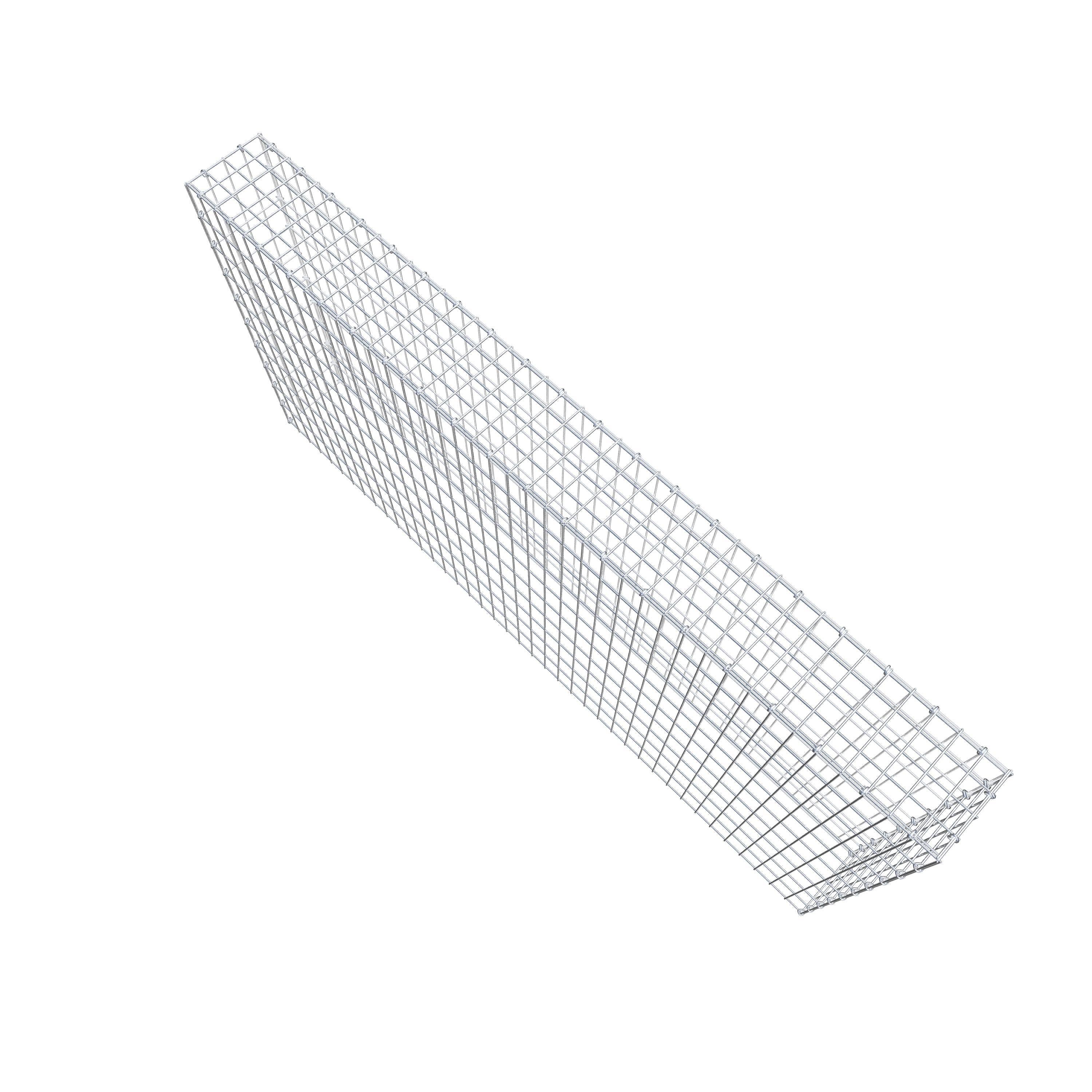 Gabion monté type 3 200 cm x 100 cm x 20 cm (L x H x P), maillage 5 cm x 10 cm, anneau en C